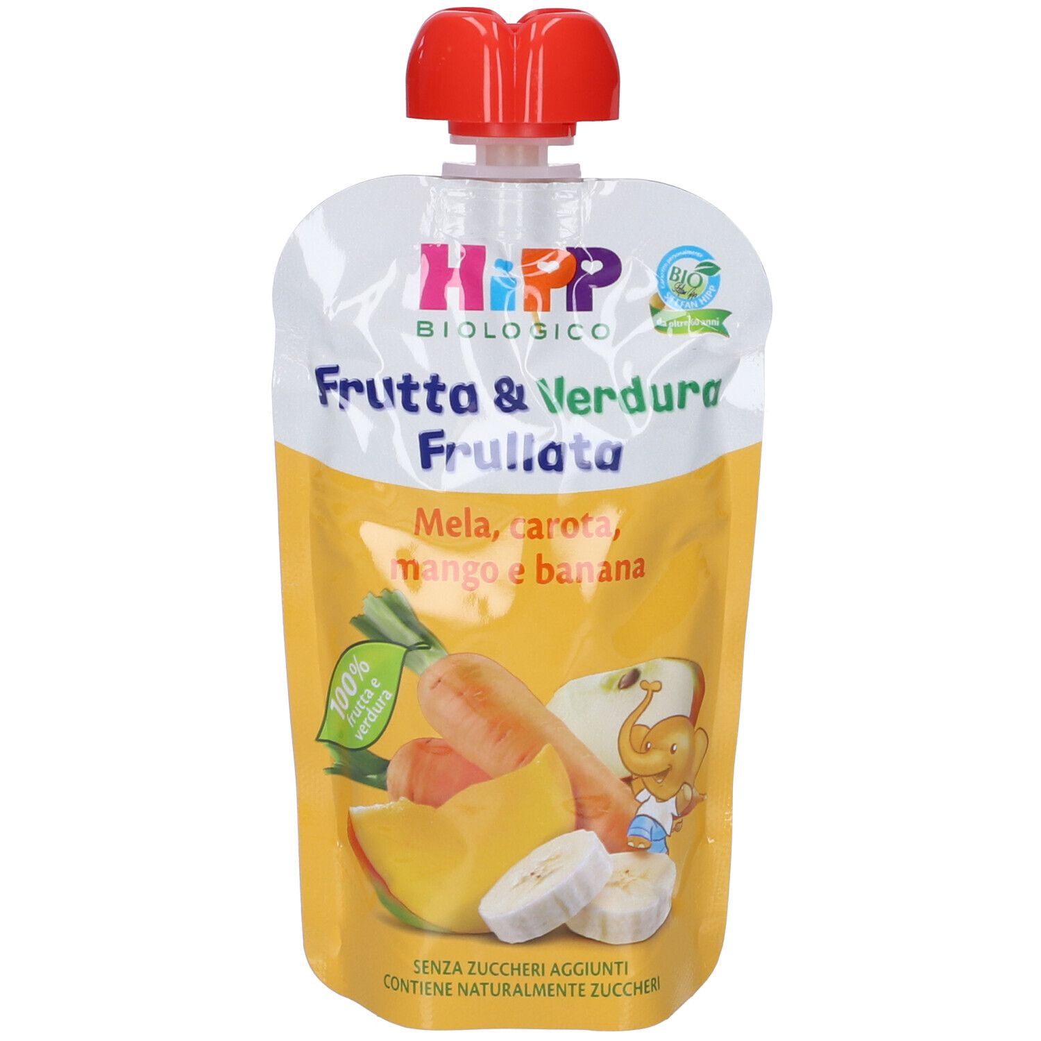HiPP Biologico Frutta & Verdura Frullata con Mela, Carota, Mango e Banana