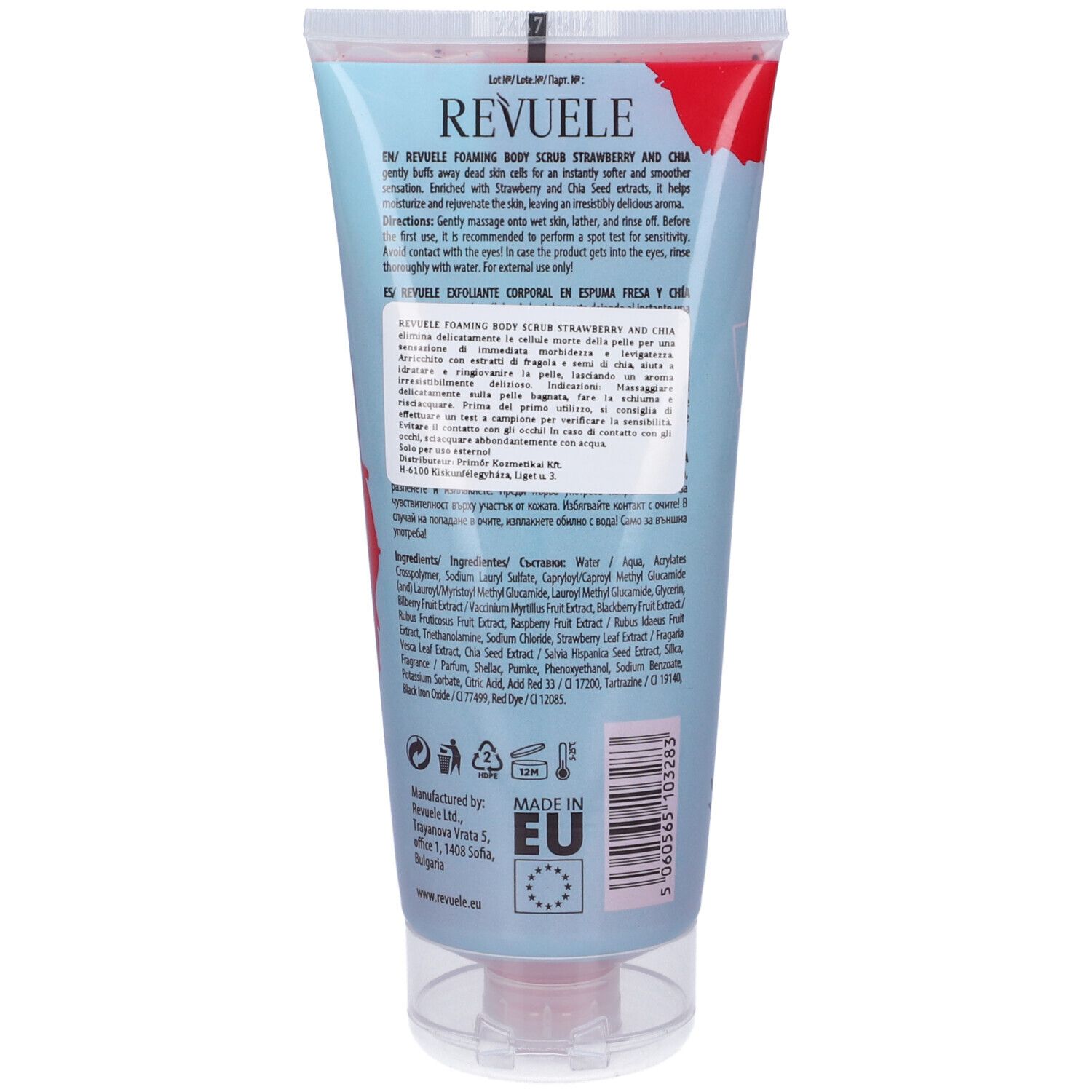 Revuele Foaming Body Scrub Corpo Strawberry & Chia