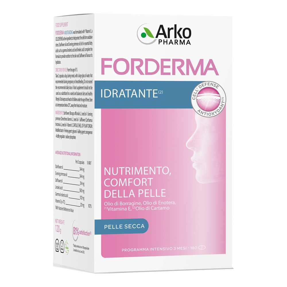Forderma Idratante 180 Capsule - risparmia il 10% con il codice: ARKO10
