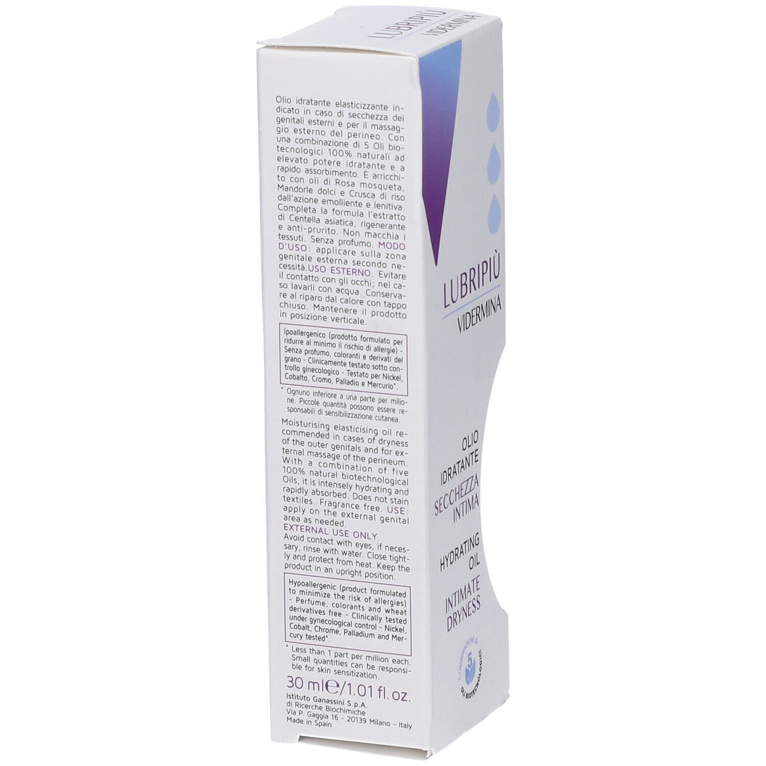 Lubripiu Viderma Hydrating Oil, 30 ml. Feuchtigkeitsöl für den Intimbereich.