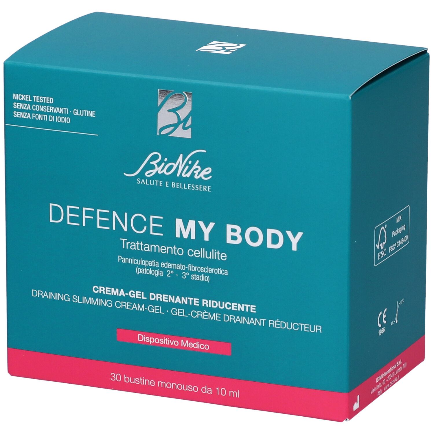 BioNike Defence My Body Trattamento Cellulite Crema-Gel Drenante Riducente in Bustine