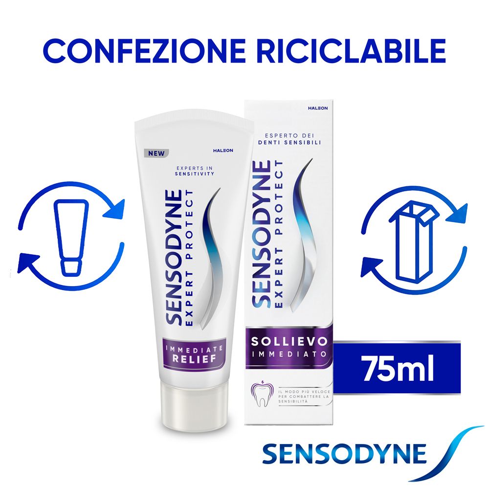 Sensodyne Expert Protect Zahnpasta-Tube und Kartonverpackung, 75ml.