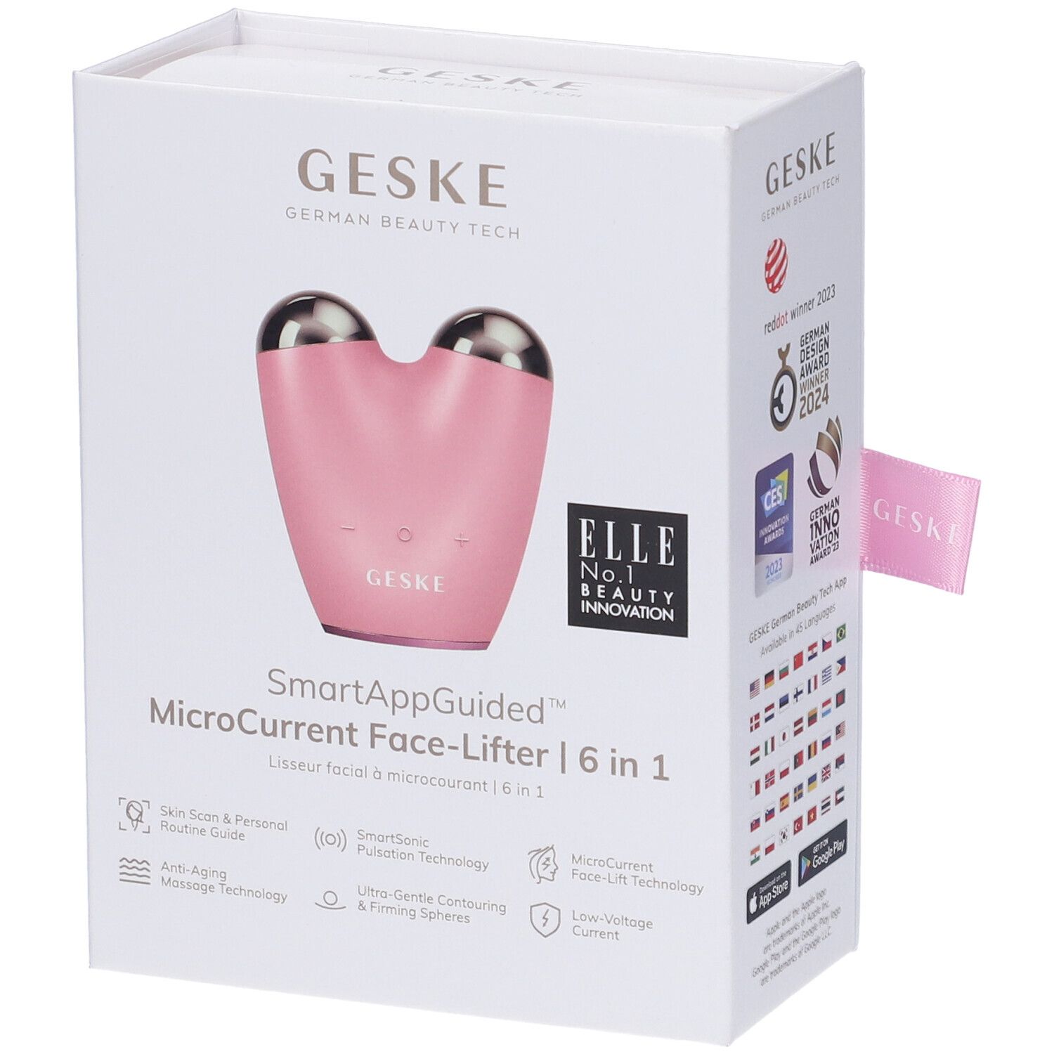GESKE MicroCurrent Face-Lifter | 6 In 1 Rosa