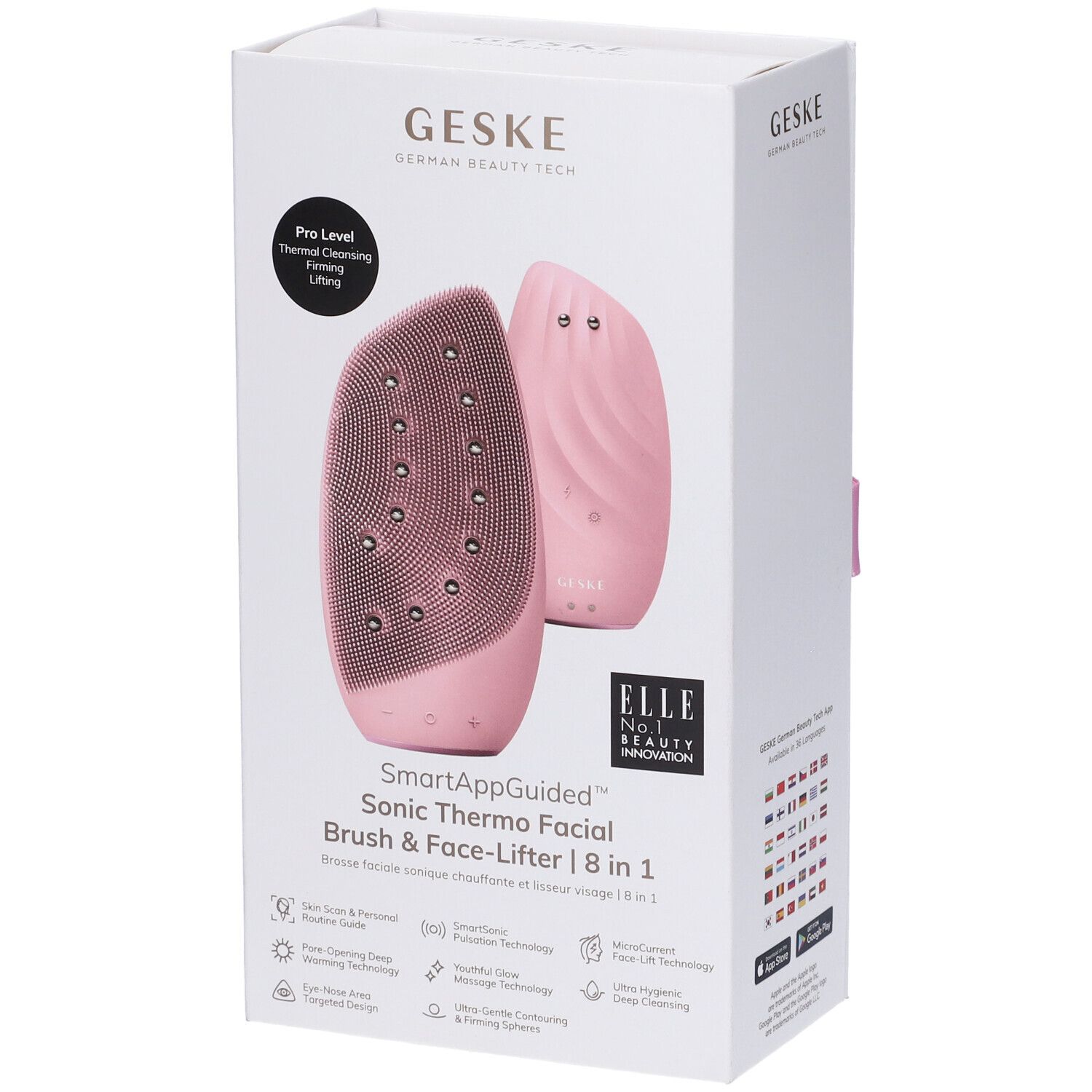 GESKE Sonic Thermo Facial Brush & Face-Lifter | 8 In 1 Rosa