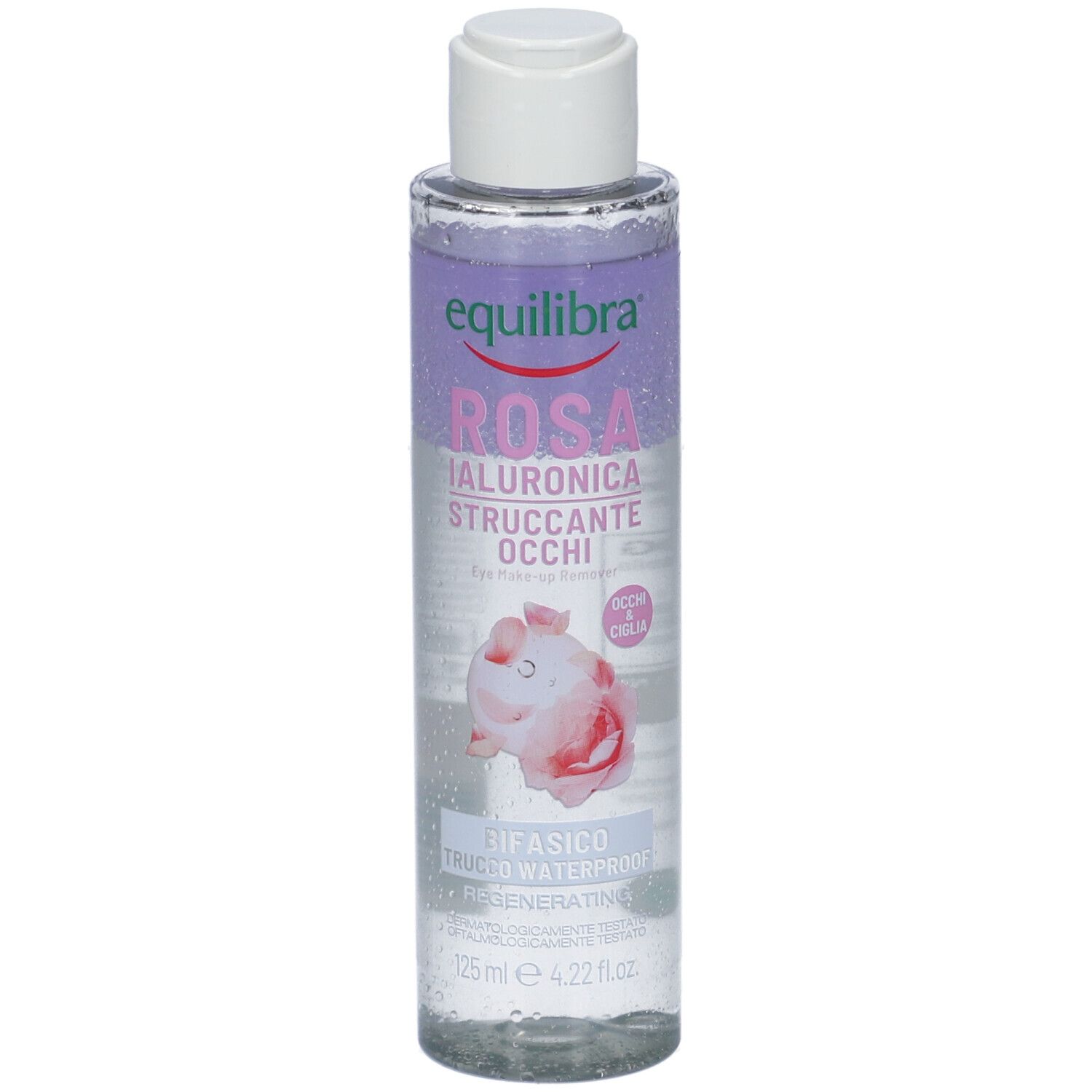 Equilibra Rosa Ialuronica Struccante Occhi Bifasico Trucco Waterproof 125 ml - - - Immagine 3