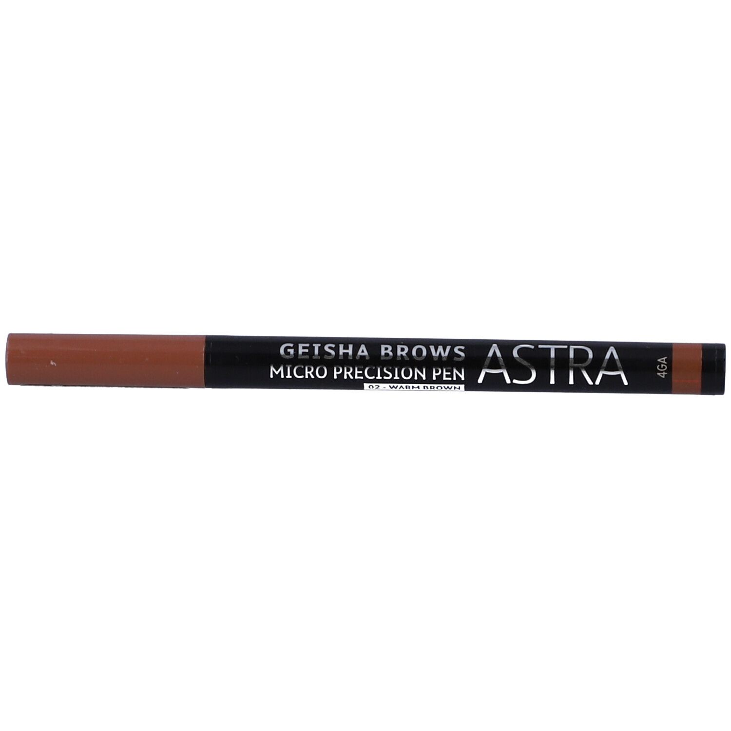 Matita per sopracciglia con scritta Geisha Brows, Micro Precision Pen, ASTRA. Colore: Warm Brown.