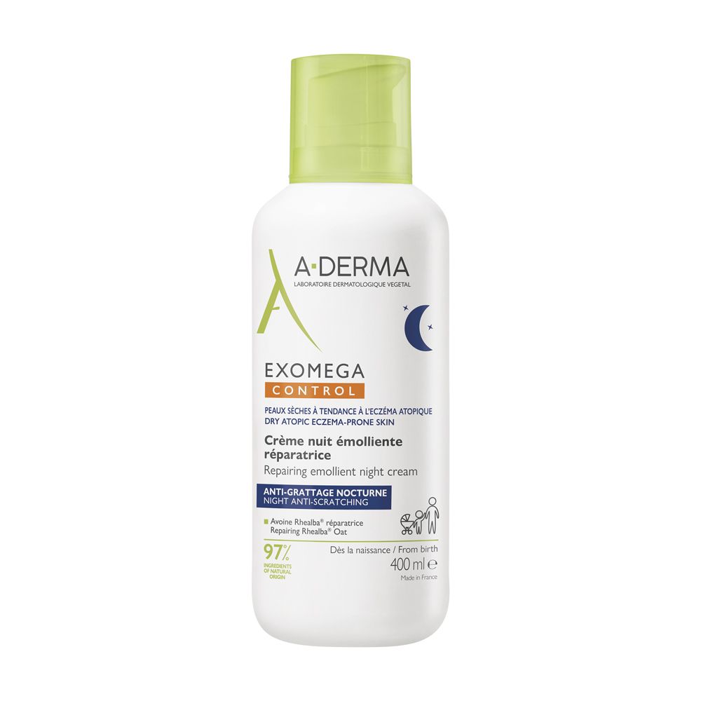 A-Derma Exomega Control Crema notte emolliente ristrutturante 400ml - Pelle secca a tendenza atopica, prurito notturno