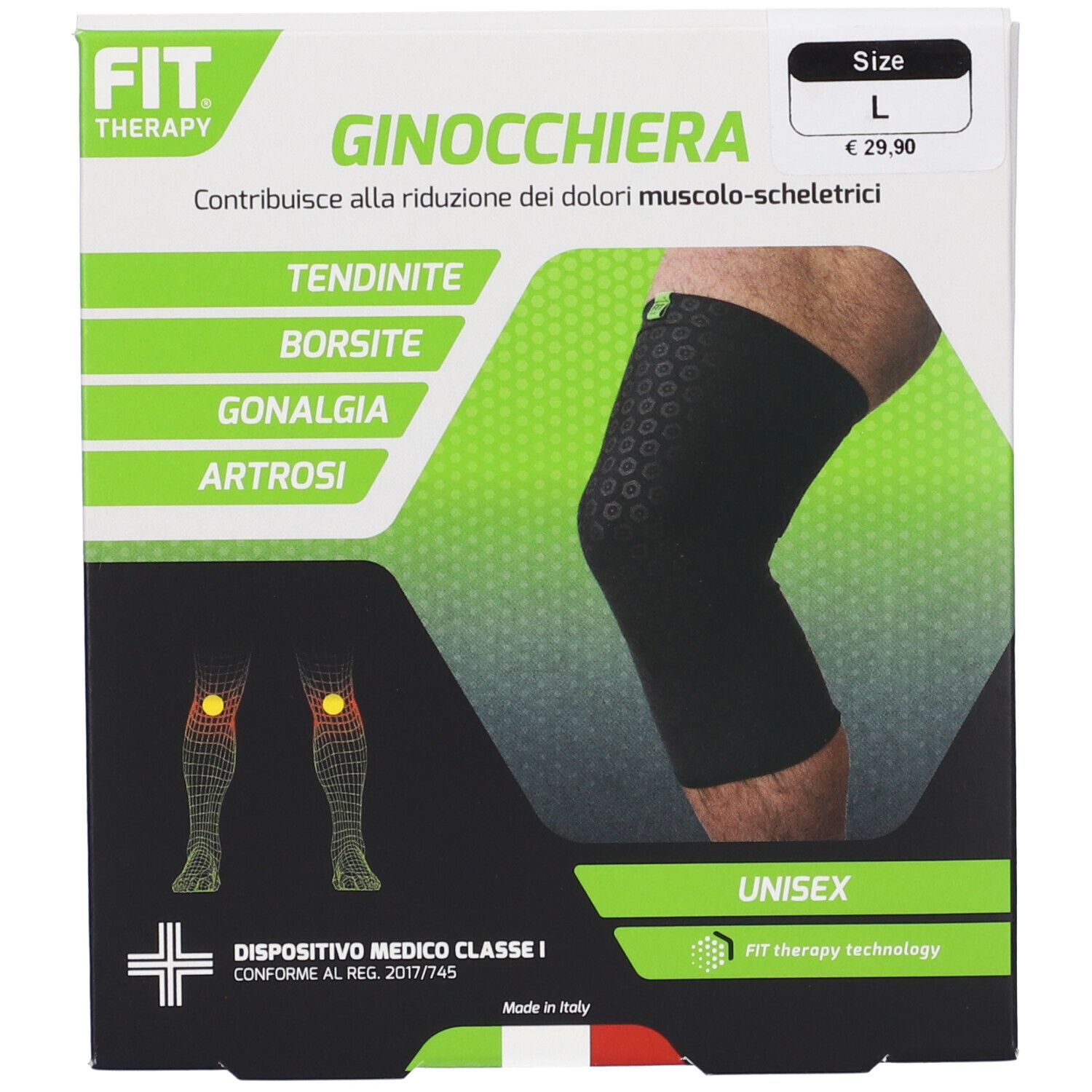 Fit Therapy Ginocchiera Colore Nero Taglia L