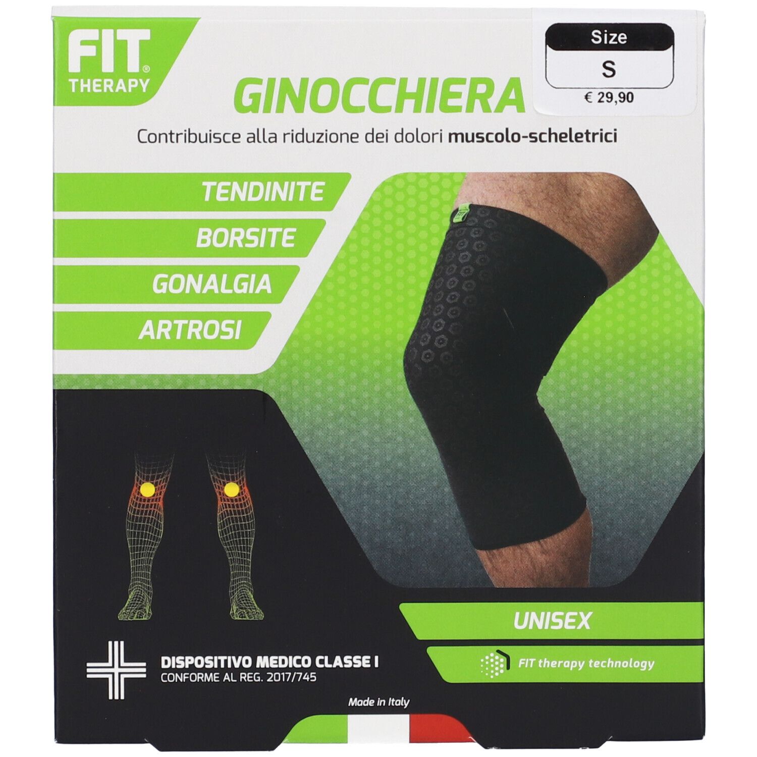 Fit Therapy Ginocchiera Colore Nero Taglia S