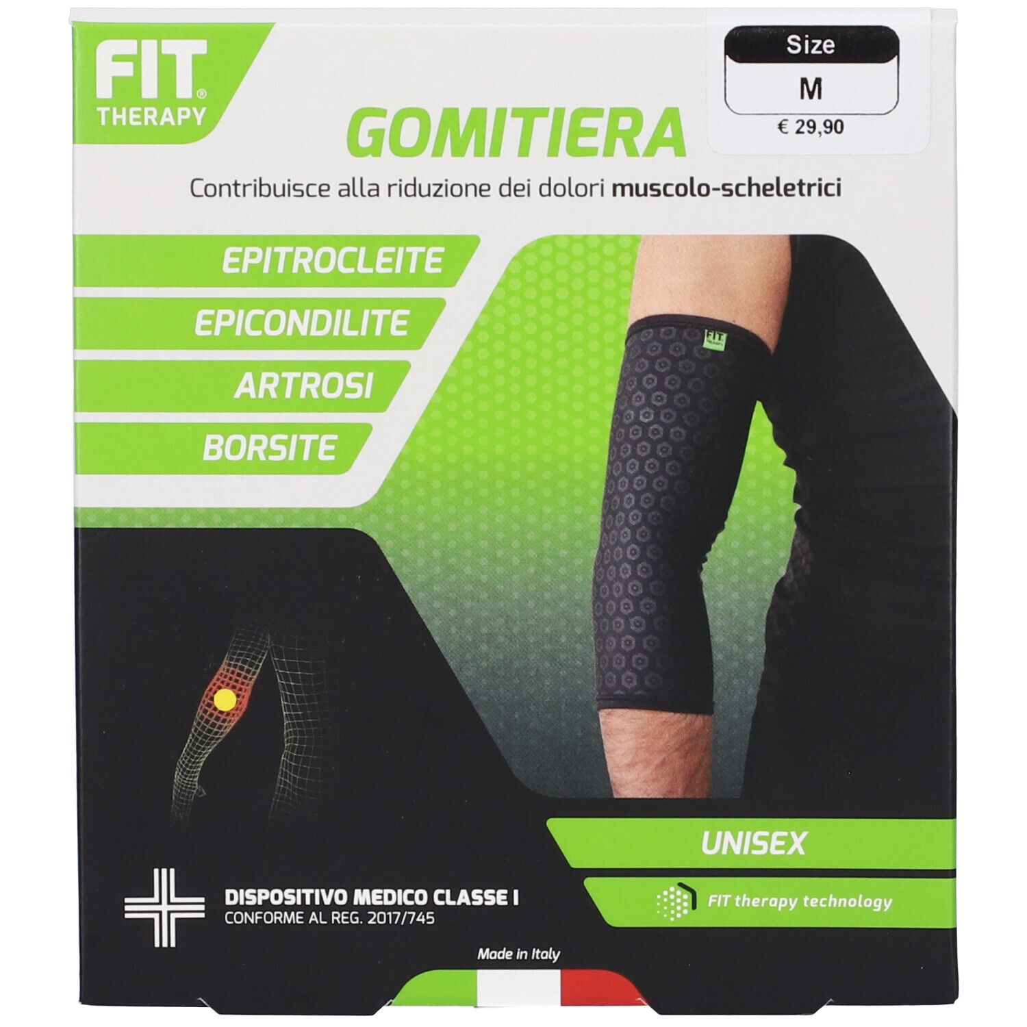 Fit Therapy Gomitiera Colore Nero Taglia M