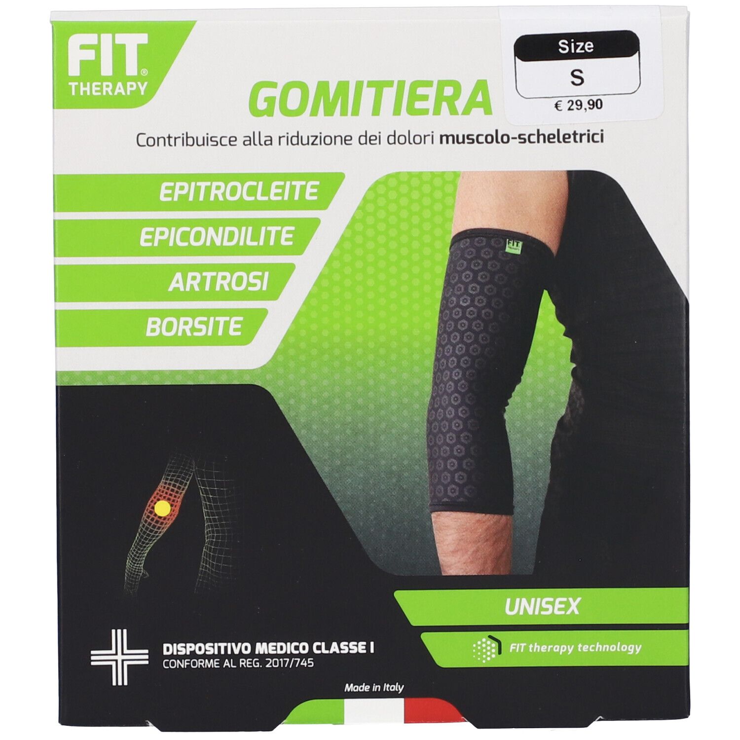 Fit Therapy Gomitiera Colore Nero Taglia S