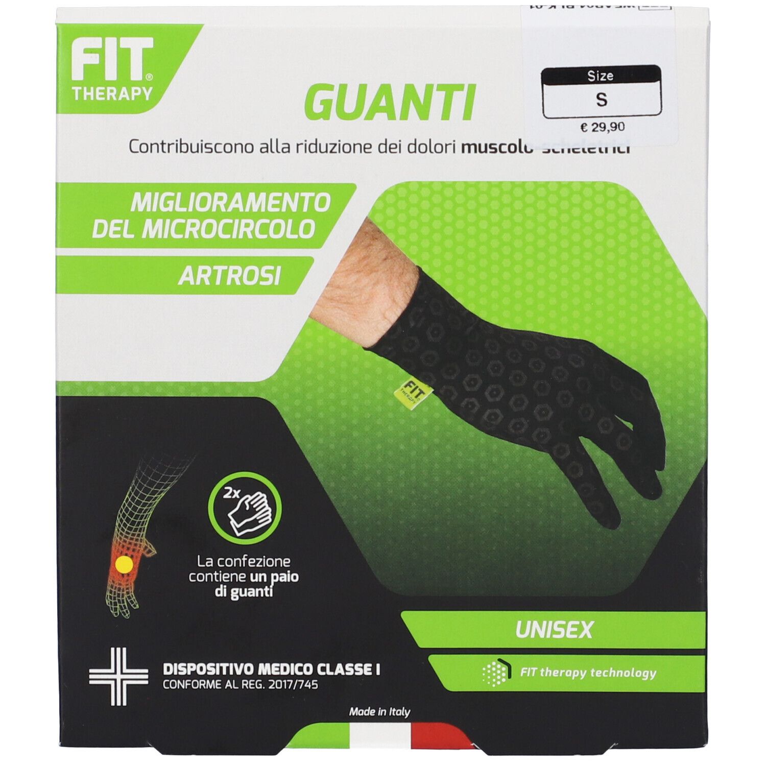 Fit Therapy Guanti Colore Nero Taglia S
