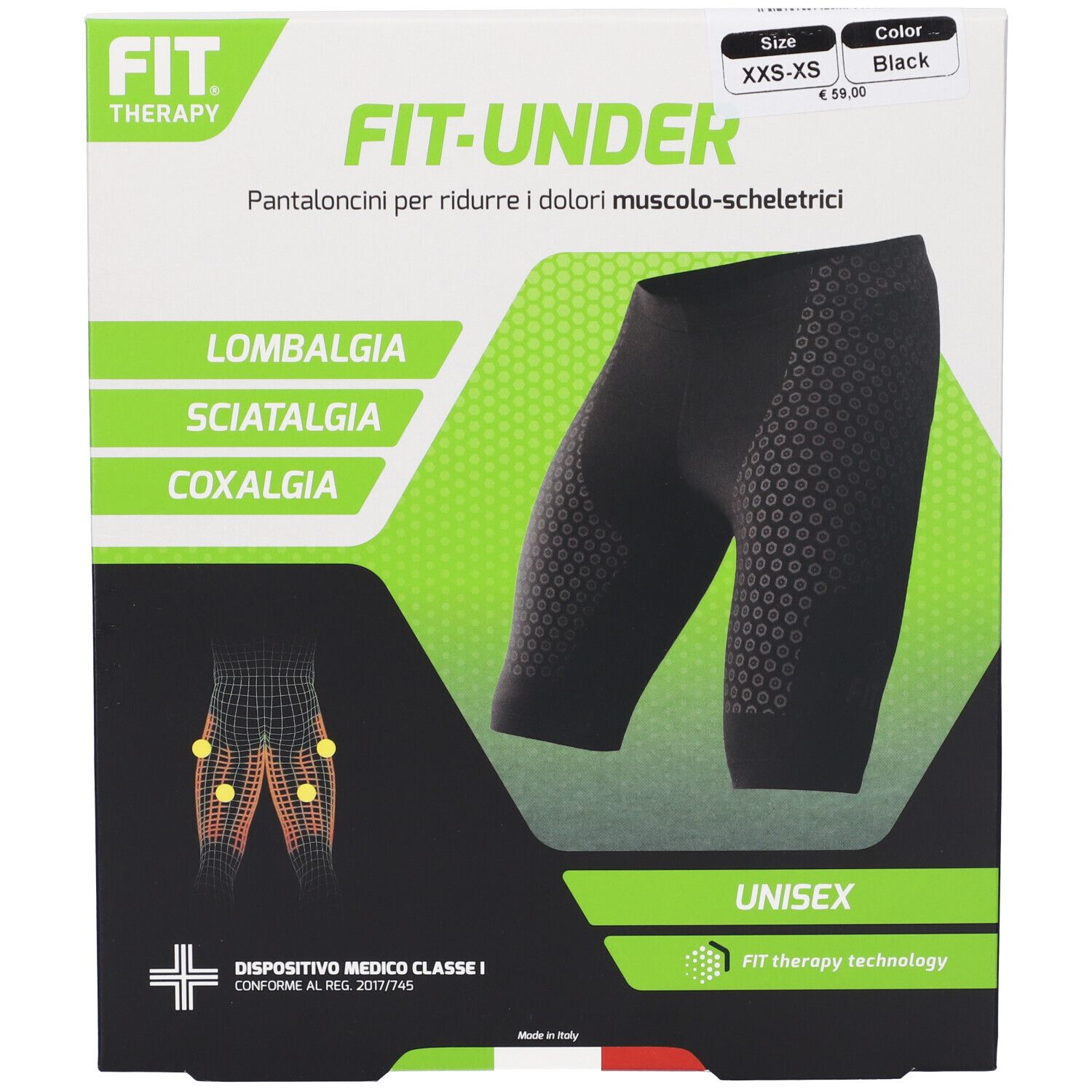 Fit Therapy Fit Under Pantaloncino Colore Nero Taglia XXS-XS