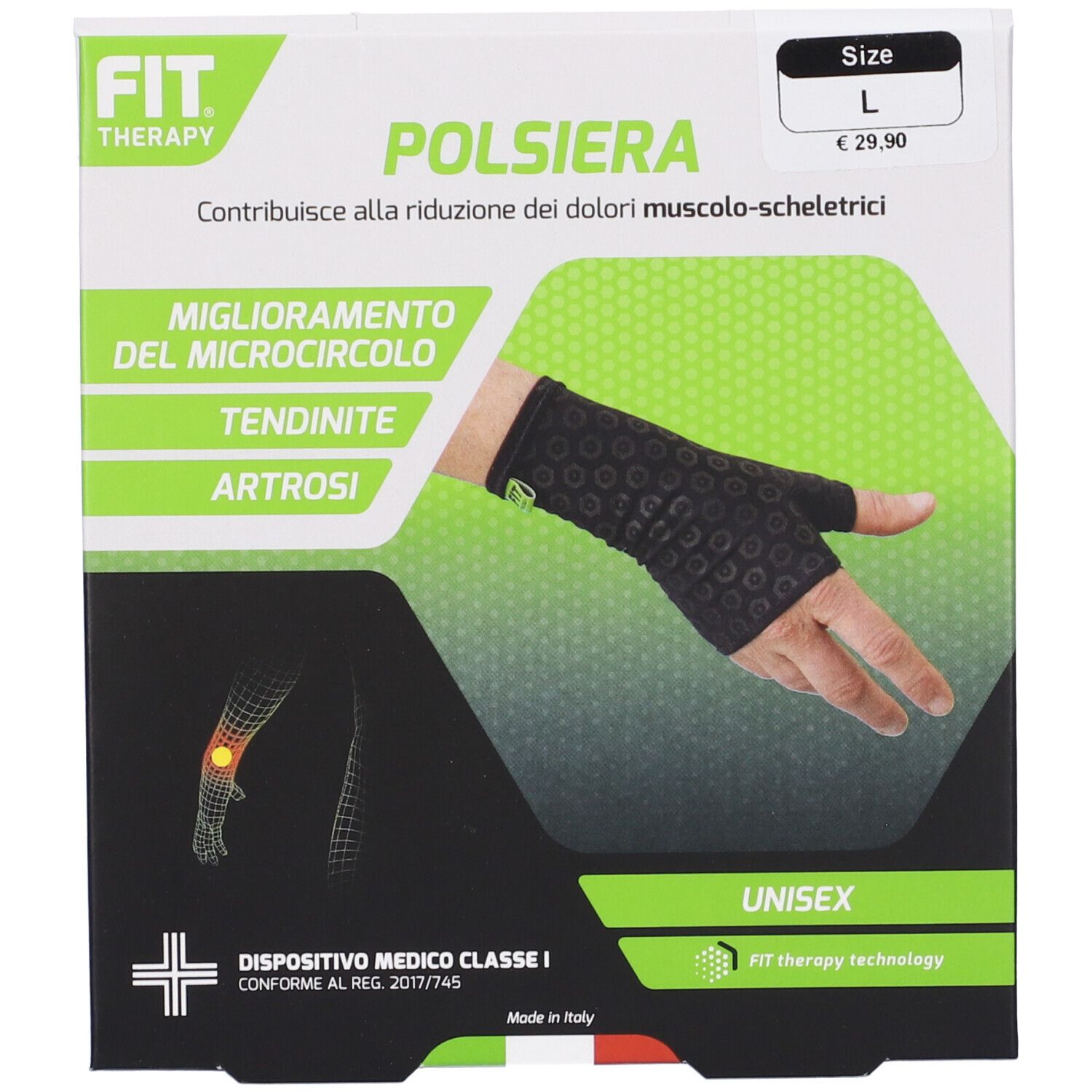 Fit Therapy Polsiera Colore Nero Taglia L