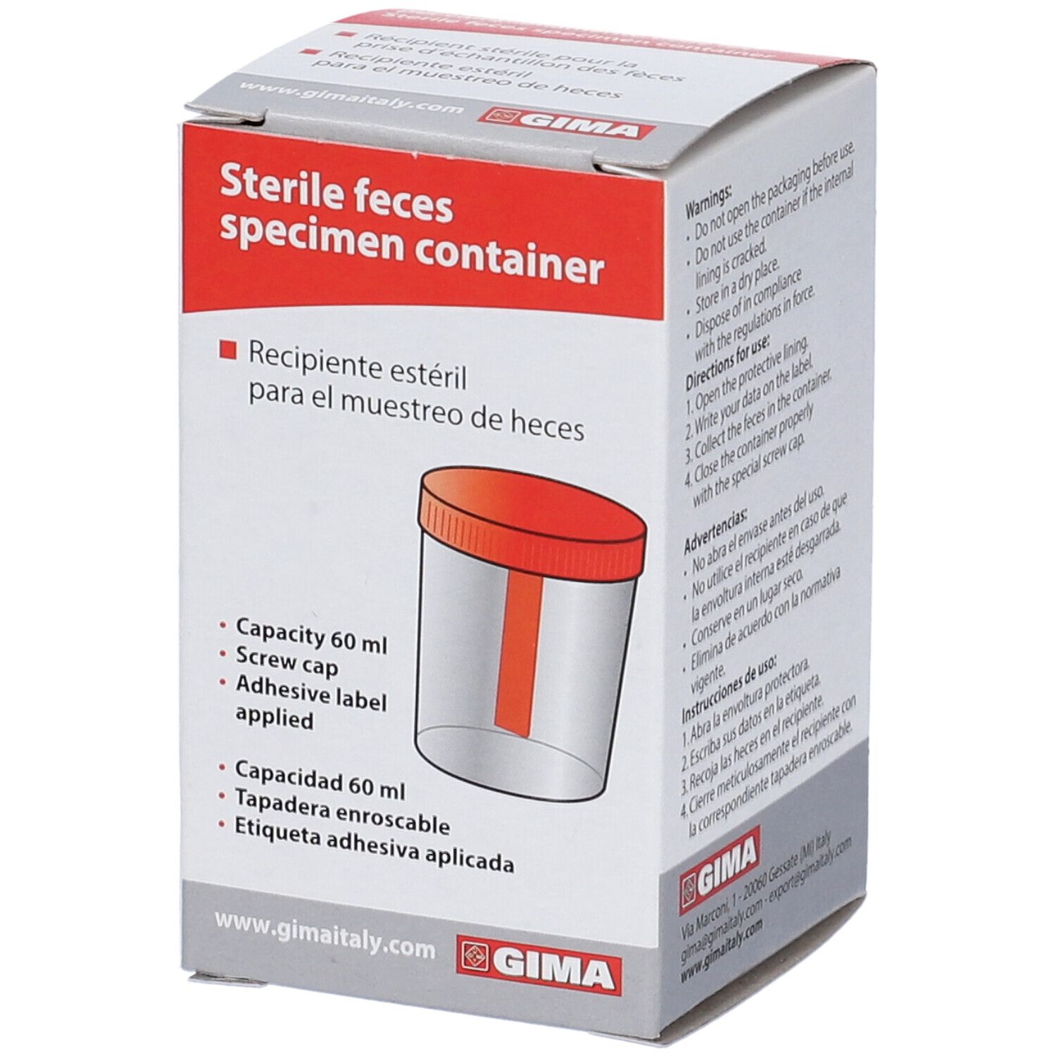 GIMA Contenitore Feci Sterile