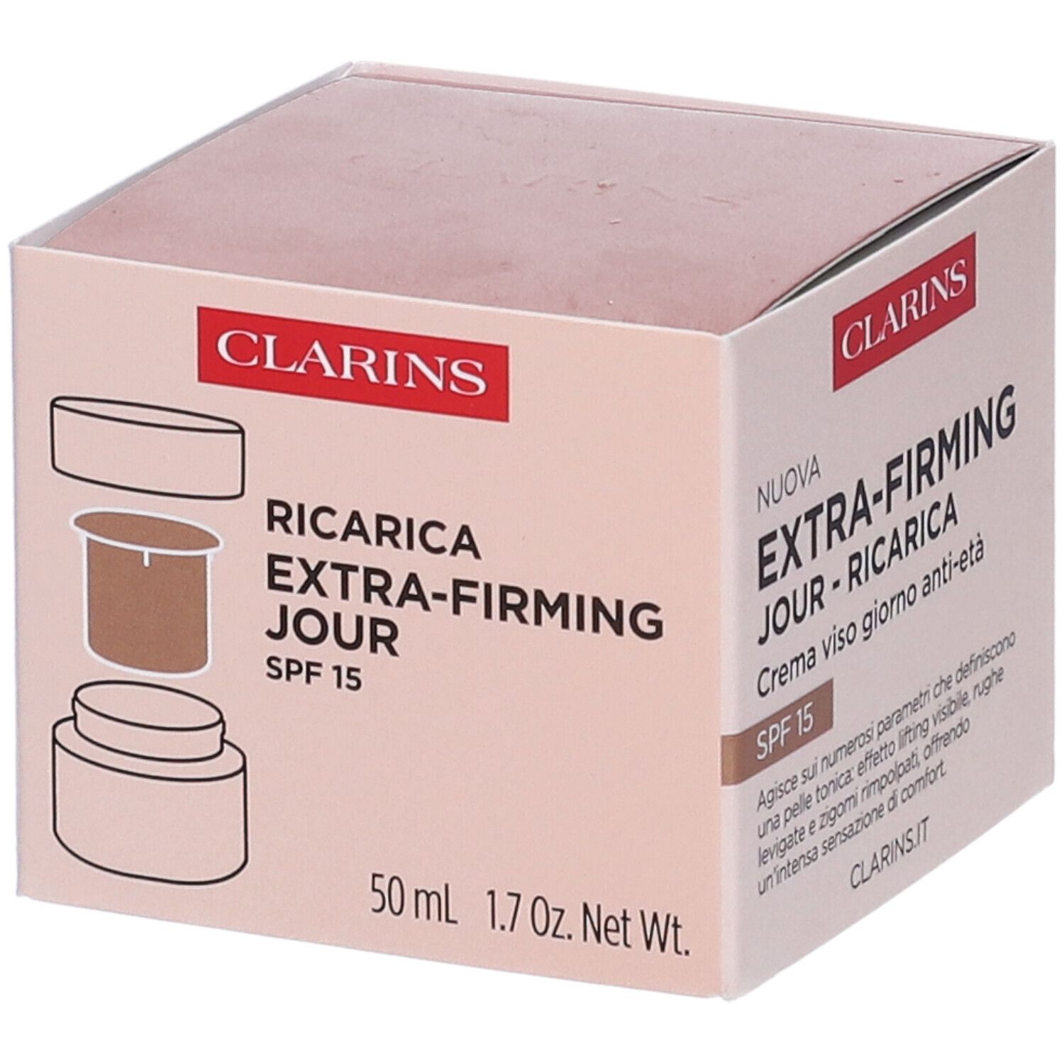 Clarins Crema Extra-Firming Jour Spf15 Giorno Antirughe Per Tutti I Tipi Di Pelle - Ricarica 50 Ml - Immagine 7