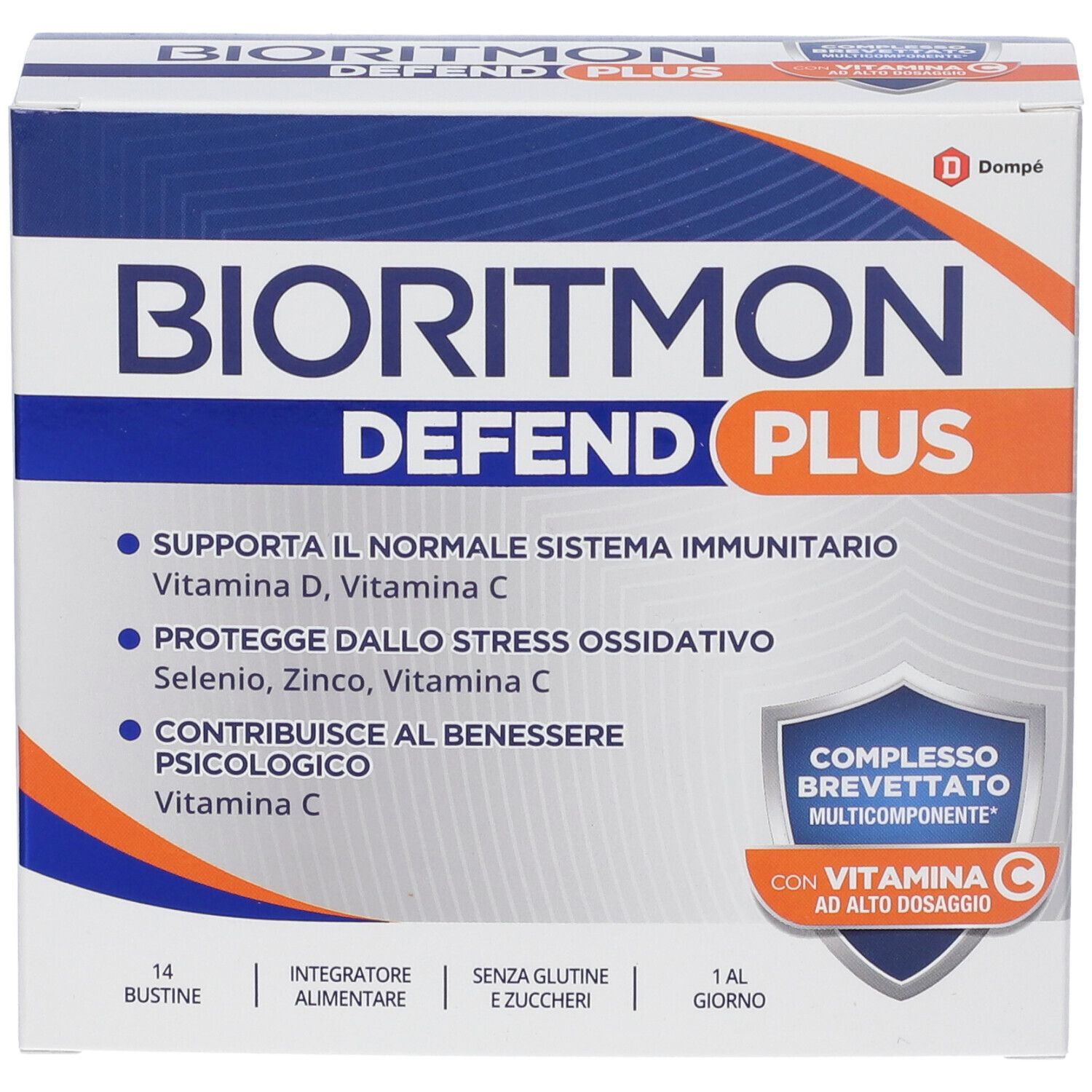 Vorderseite der BIORITMON DEFEND PLUS Verpackung. Zeigt Produktname, Logo und Produktinformationen.