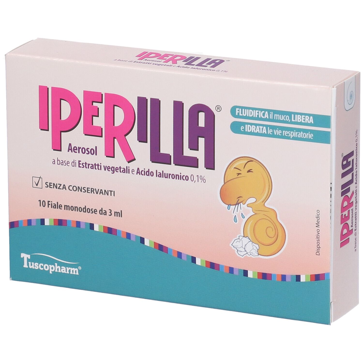 Tuscofarm Srl Unipersonale Aerosol Iperilla 10 Fiale Monodose Da 3 Ml A Base Di Estratti Vegetali E Acido Ialuronico 0,1% - Immagine 9