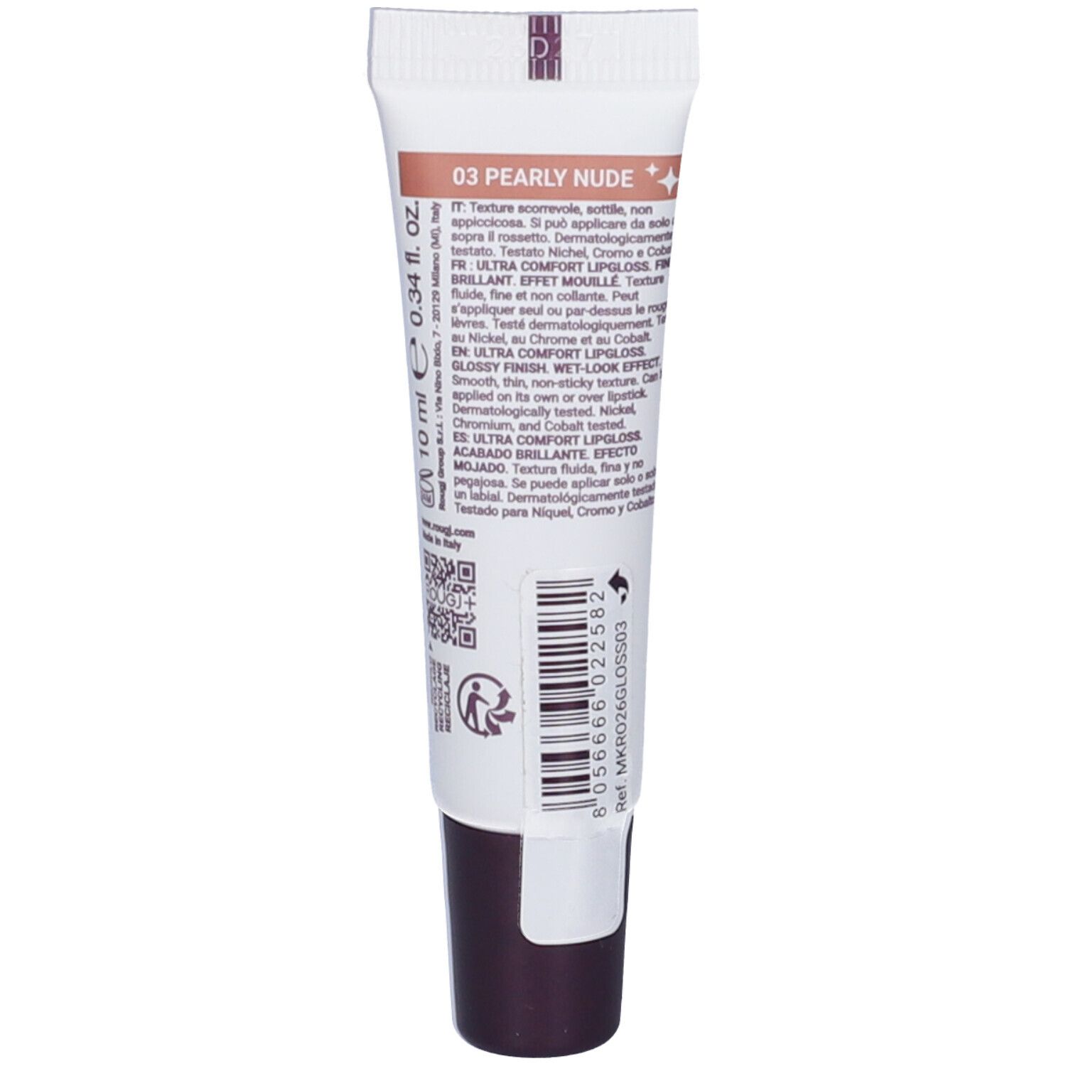 Rougj Rossetto Ultra Comfort Lipgloss Colore 03 Pearly Nude