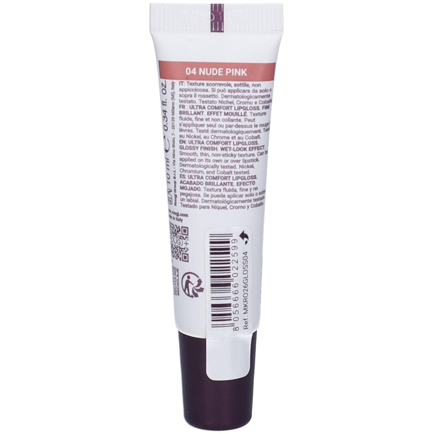 Rougj Rossetto Ultra Comfort Lipgloss Colore 04 Nude Pink