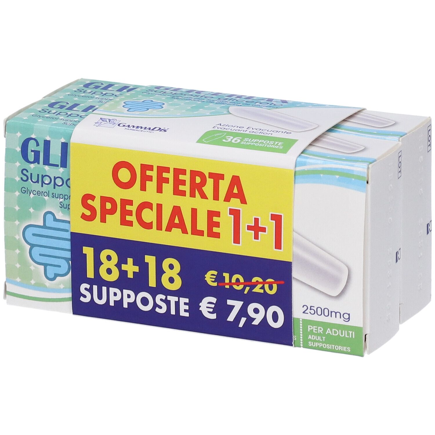 Glicerlax Supposte Glicerolo Bipack 18 + 18 Pezzi