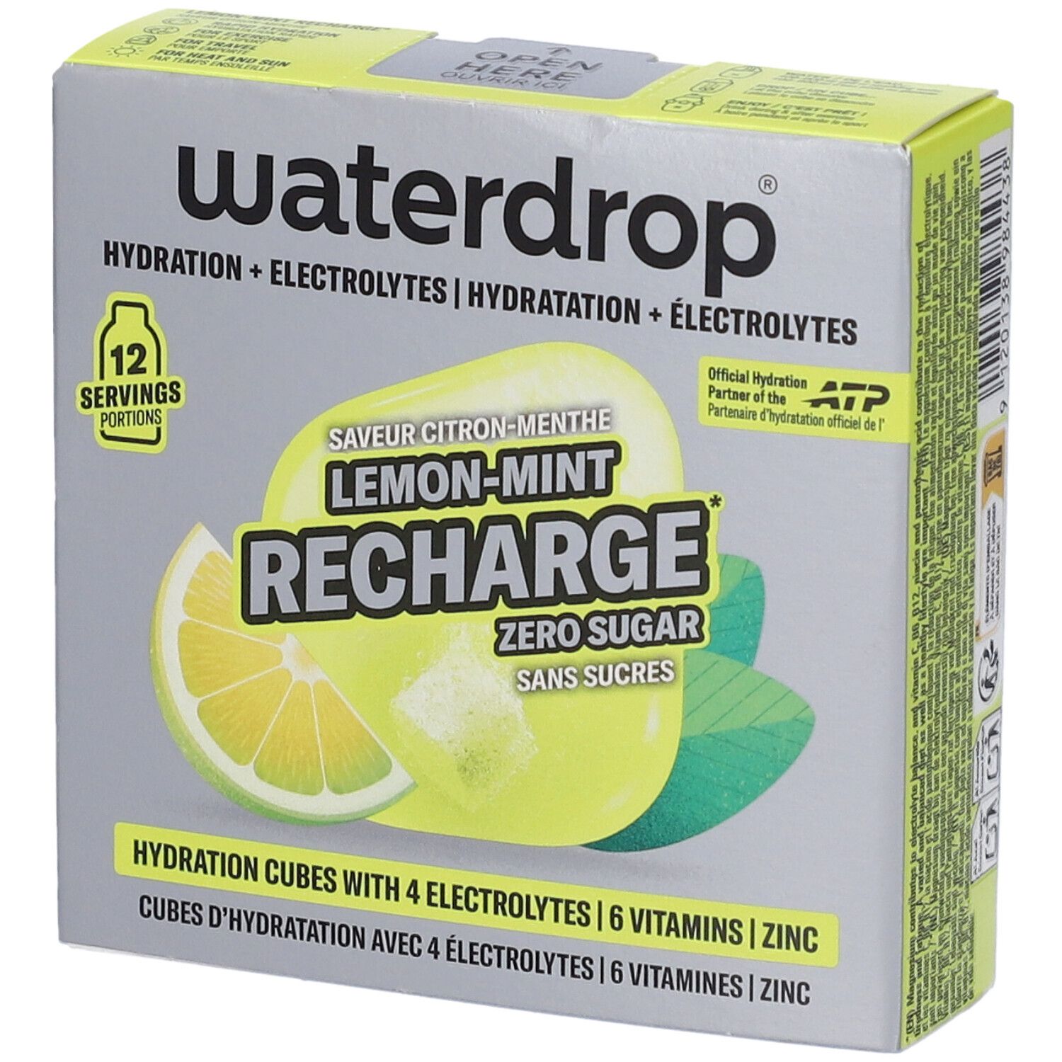 Waterdrop Microlyte Cubetti per Bevande Elettrolitiche Gusto Limone Menta