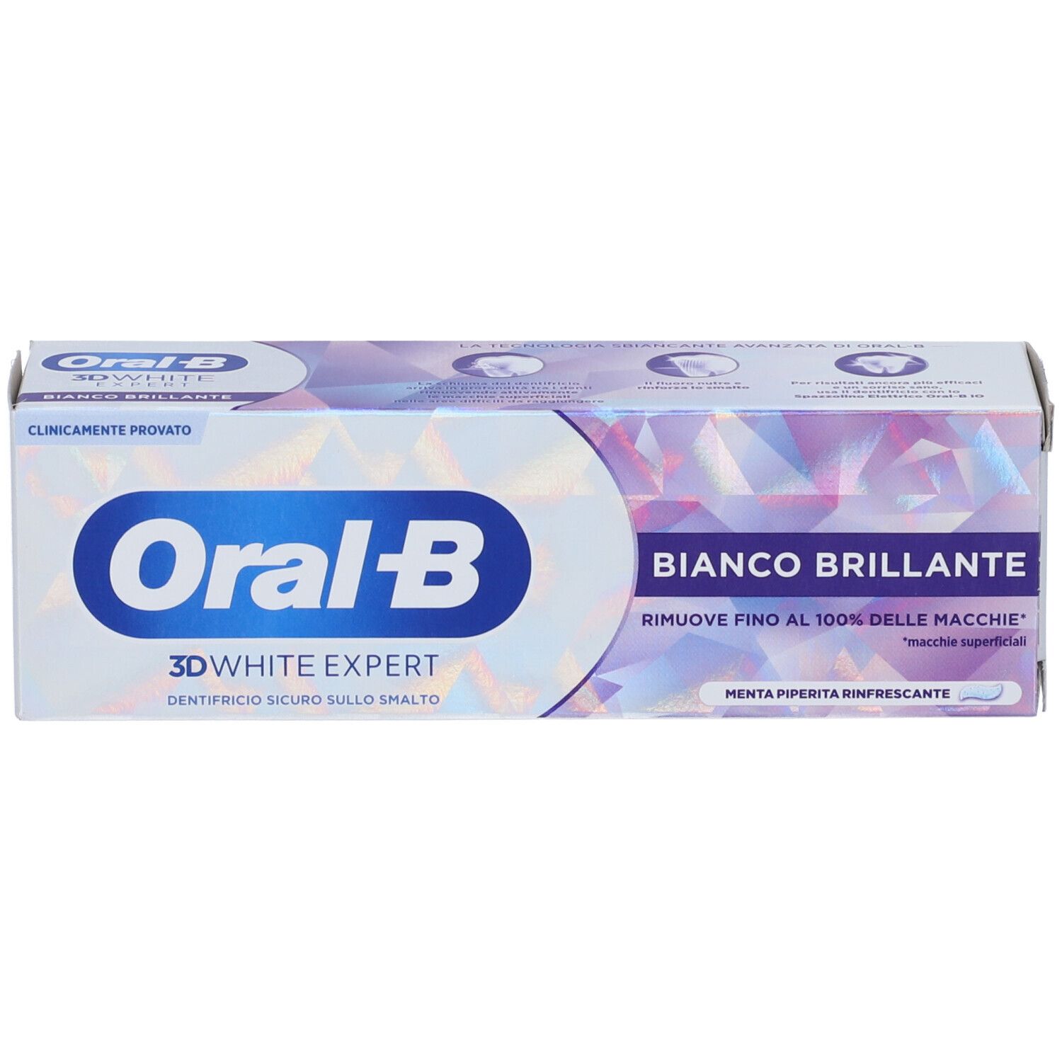 Oral-B 3D White Expert Bianco Brillante Zahnpasta. Entfernt bis zu 100% oberflächliche Verfärbungen. Minze.