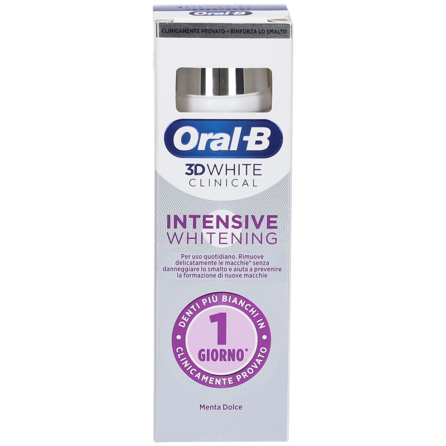 Oral-B 3D White Clinical Intensive Whitening Zahnpasta. Mit "1 Tag"-Versprechen.