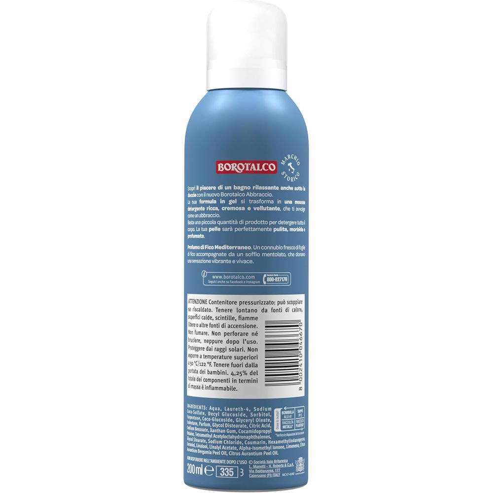 Borotalco® - Abbraccio Profumo di Fico Mediterraneo: gel in mousse cremosa extra avvolgente e vellutante