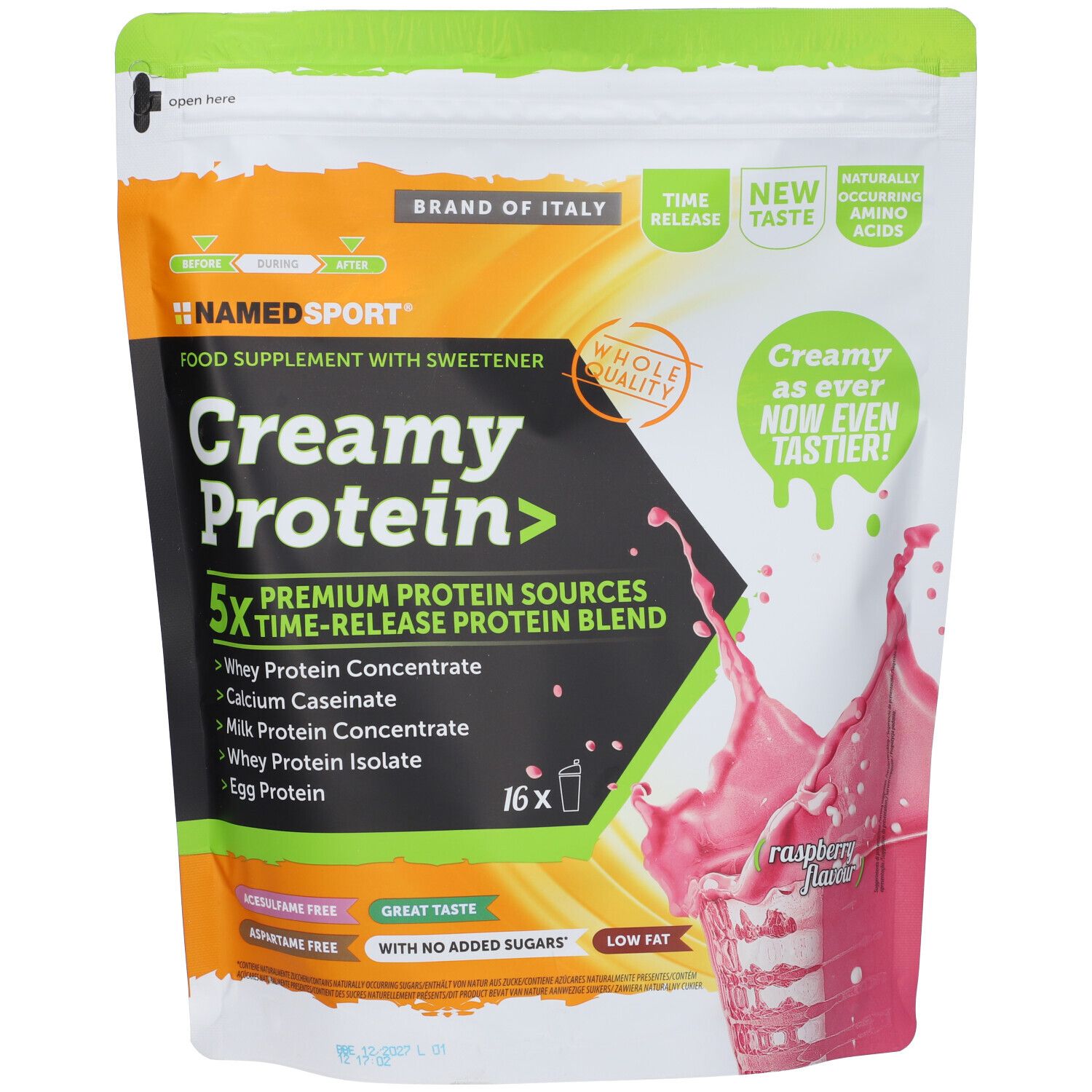 Namedsport Creamy Protein Polvere Gusto Lampone - Risparmia il 10% con il codice: named0926