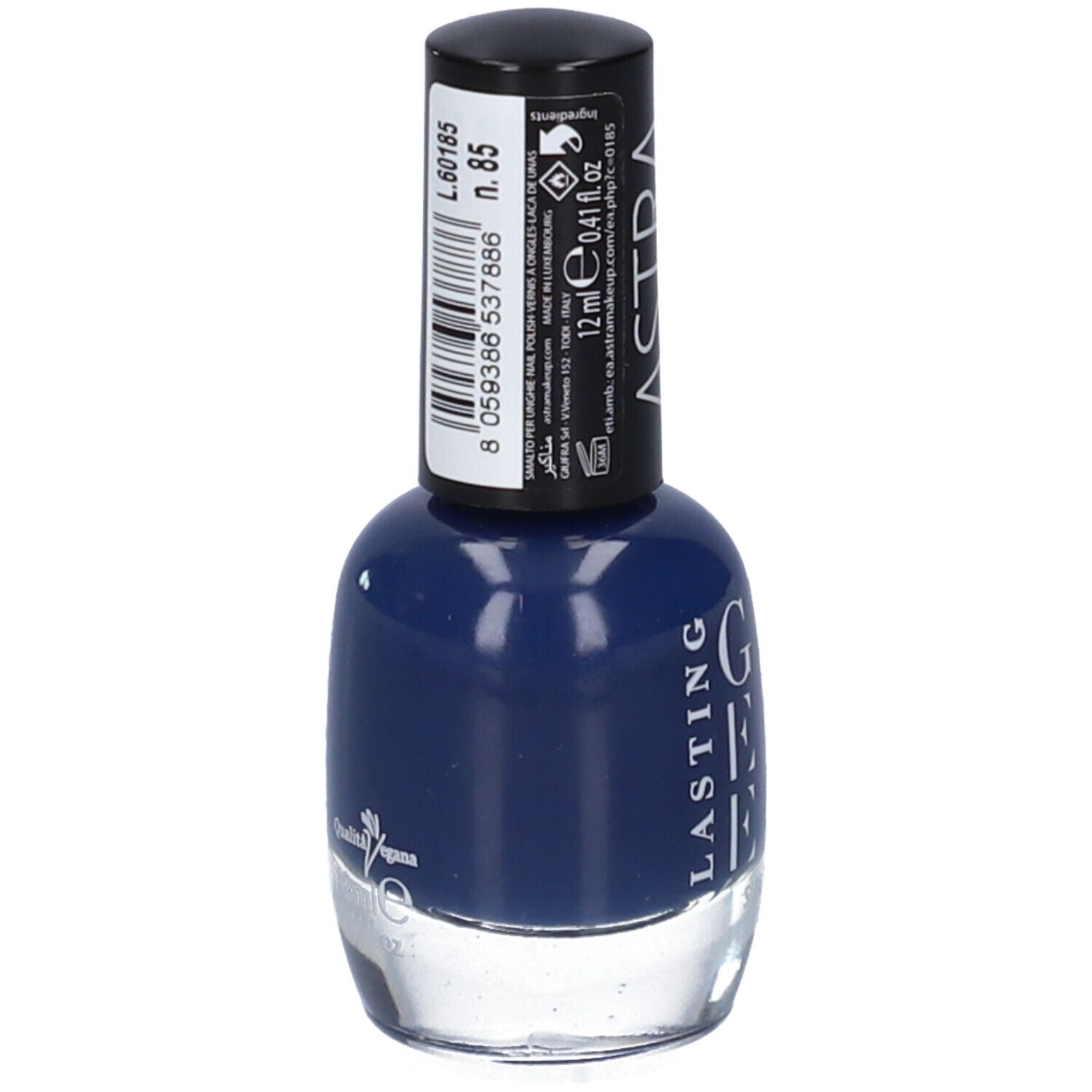 Astra Make-Up Lasting Gel Effect Nail Polish Colore 085 Midnight Tank