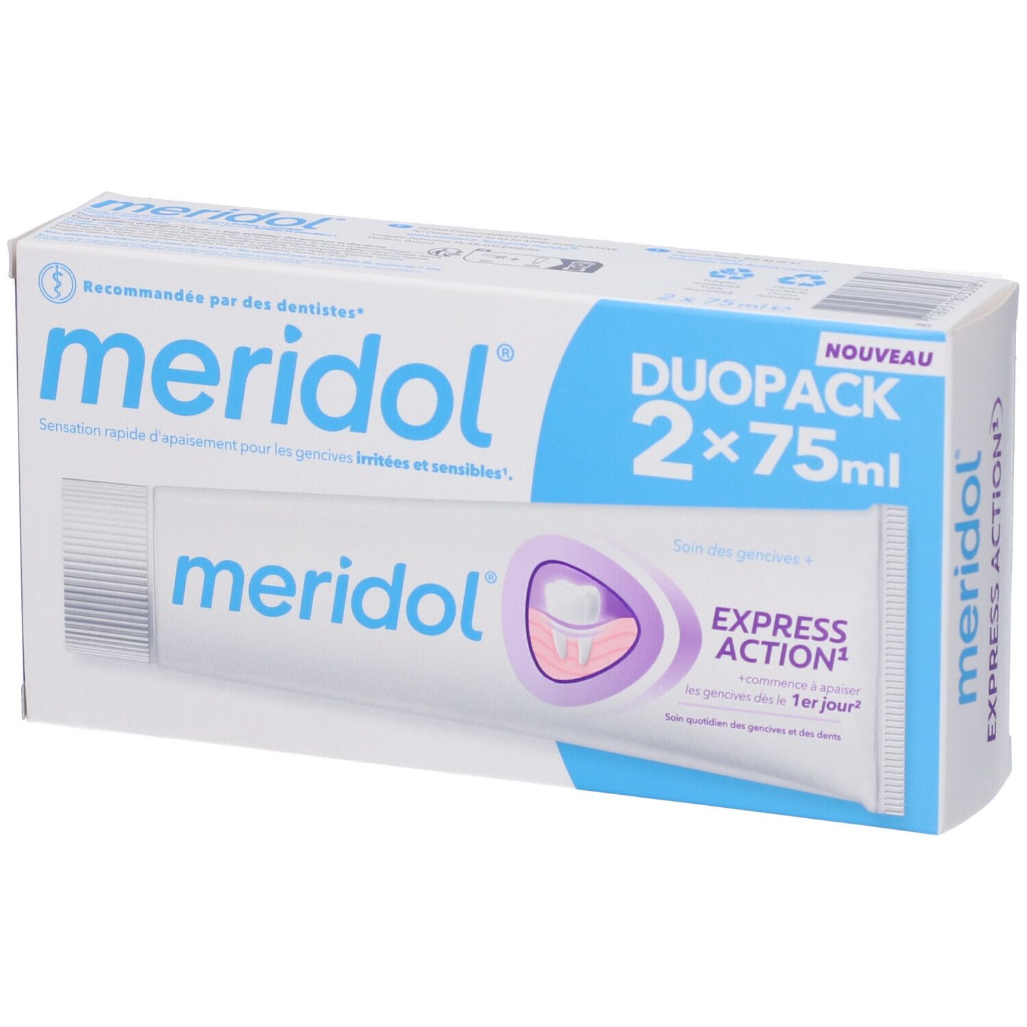Meridol Duopack Zahnpasta, 2x 75ml.