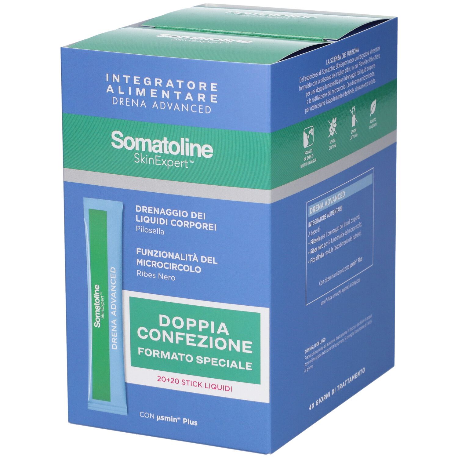 Somatoline Skin Expert Drena Advanced Drenaggio Liquidi Corporei Stick + Funzionalita' Del Microcircolo Stick BIPACK