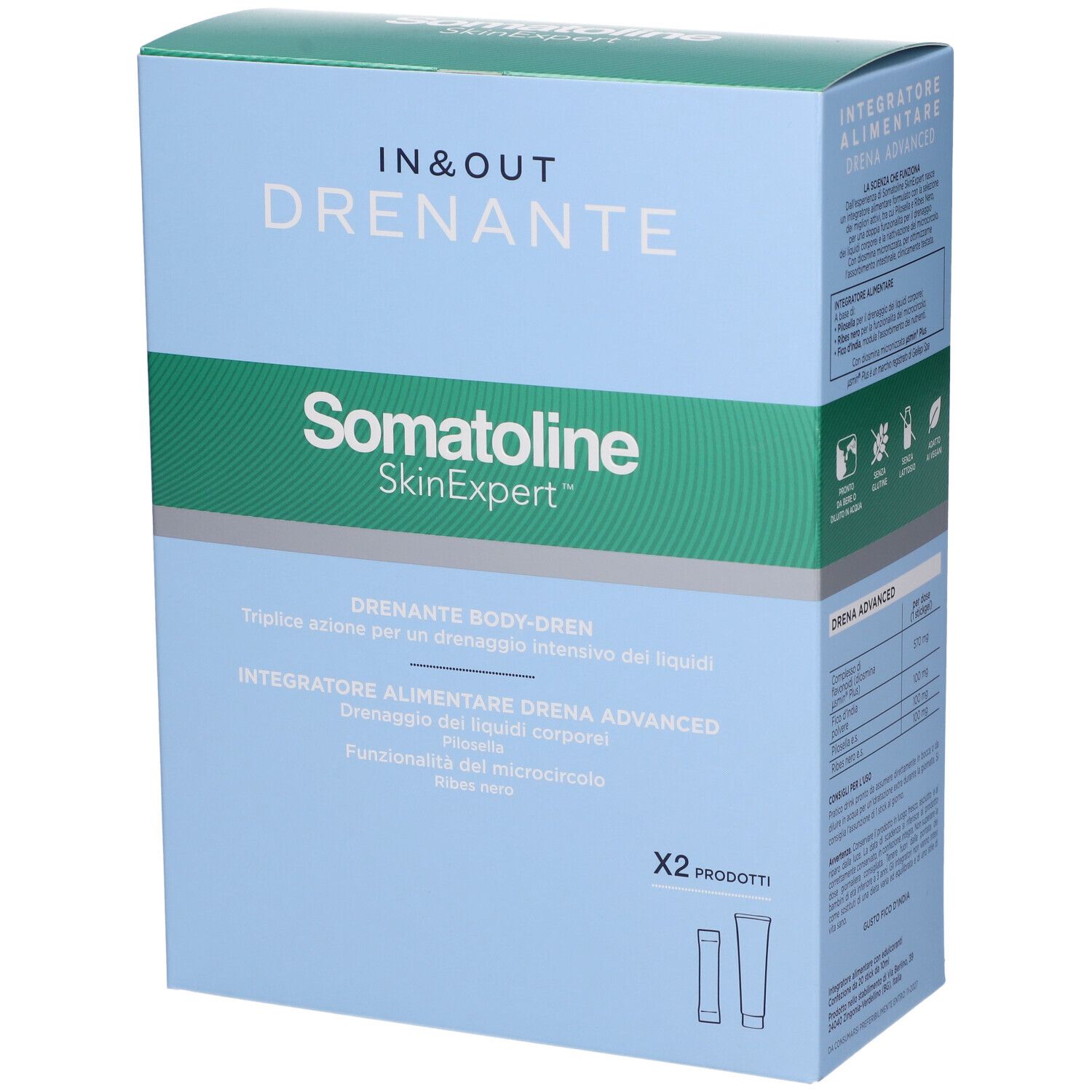 Somatoline SkinExpert Cofanetto Body-Dren, Stick liquido e cryo gel