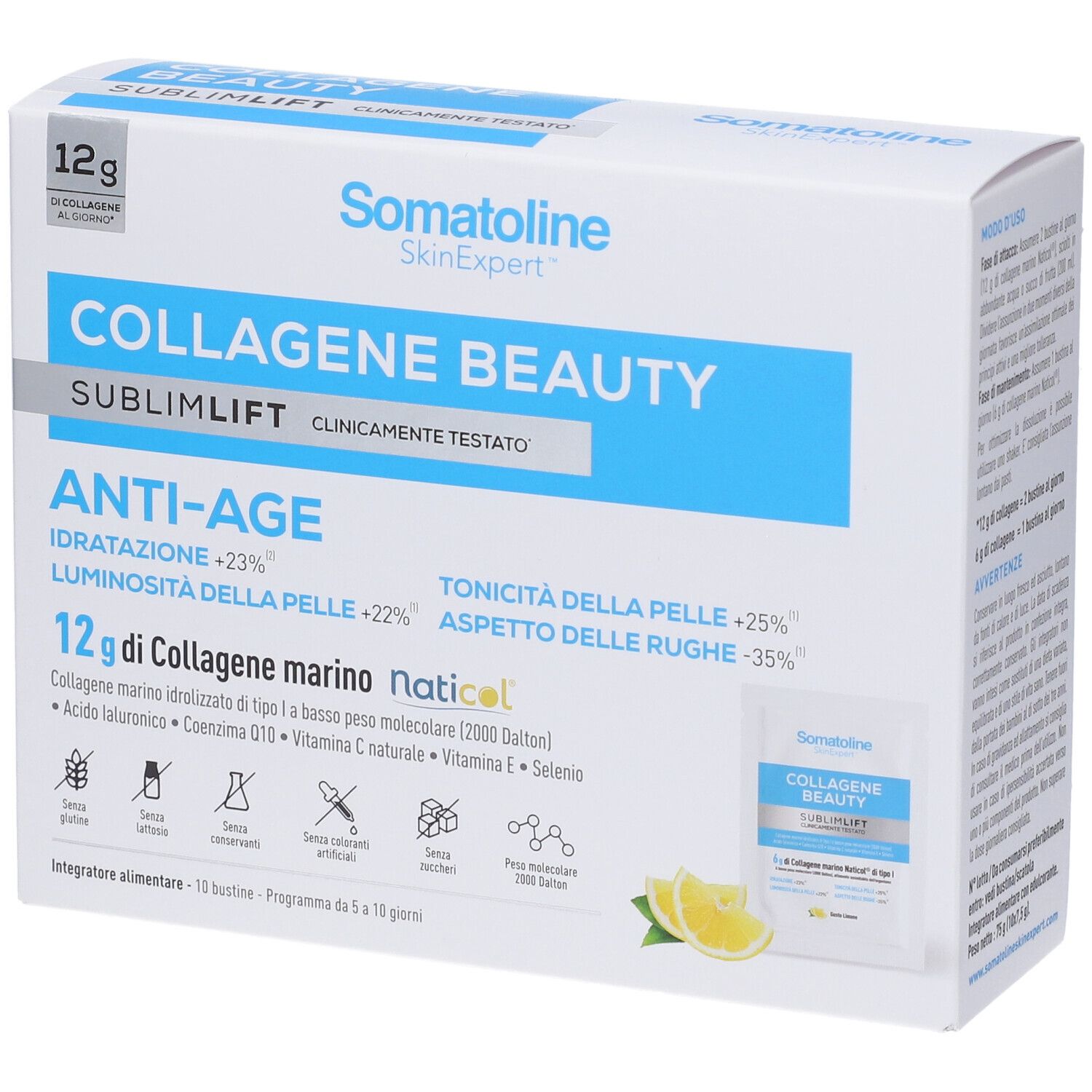 Somatoline Unisex Integratori Collagene Beauty Sublimlift Bustine 10Pz - Integratore Pelle - Immagine 6
