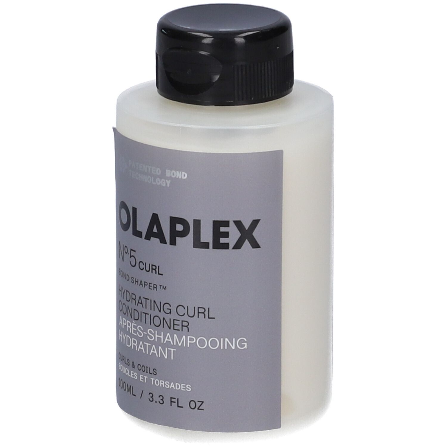 Olaplex N. 5 Curl Hydrating Curl Conditioner in flacone bianco con tappo nero. 100 ml / 3.3 FL OZ.
