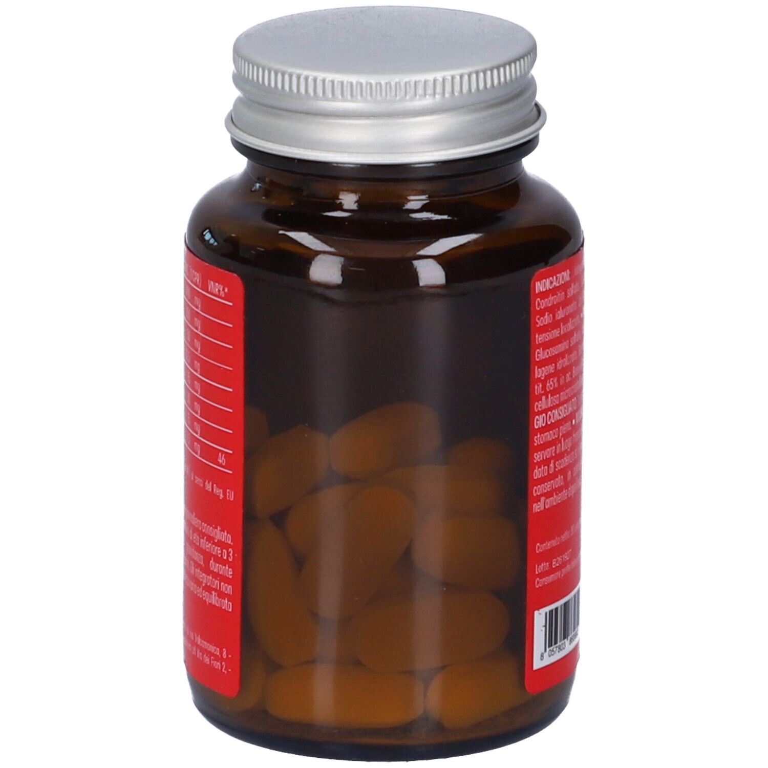 Retro di un flacone EQYLAB Formula Articolazioni Collagene con elenco dettagliato degli ingredienti.