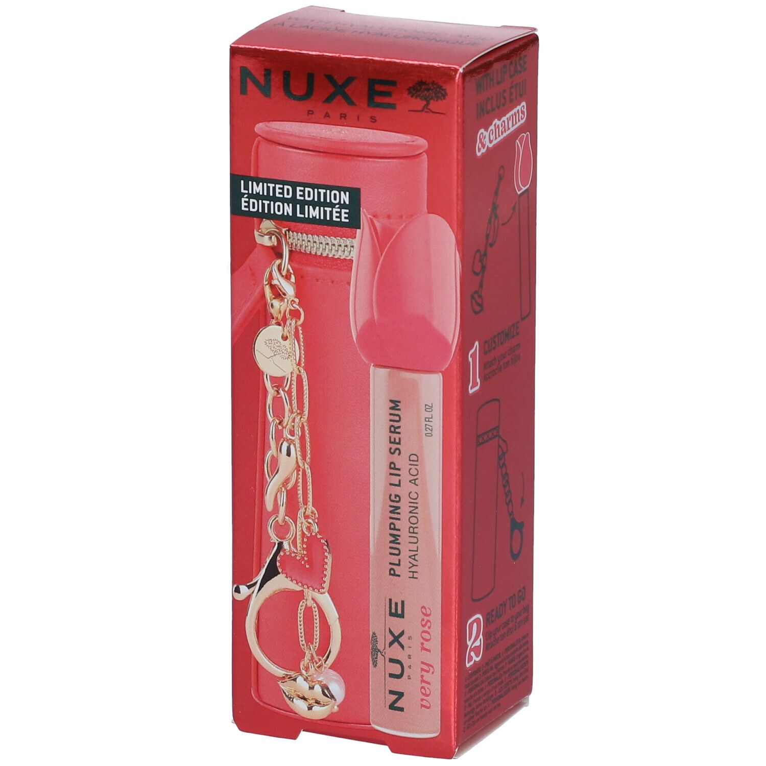 Nuxe Kiss Crush Very Rose Siero Labbra Rimpolpante Limited Edition con Astuccio e Charm