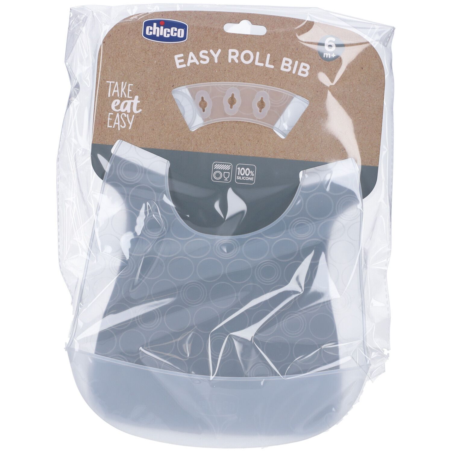 Chicco Easy Roll Bib Bavaglino In Silicone Con Tasca Neutro