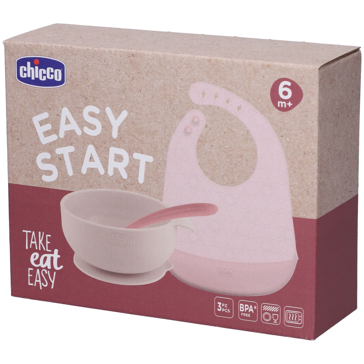 Chicco Easy Start Set Pappa Silicone Rosa 6M+