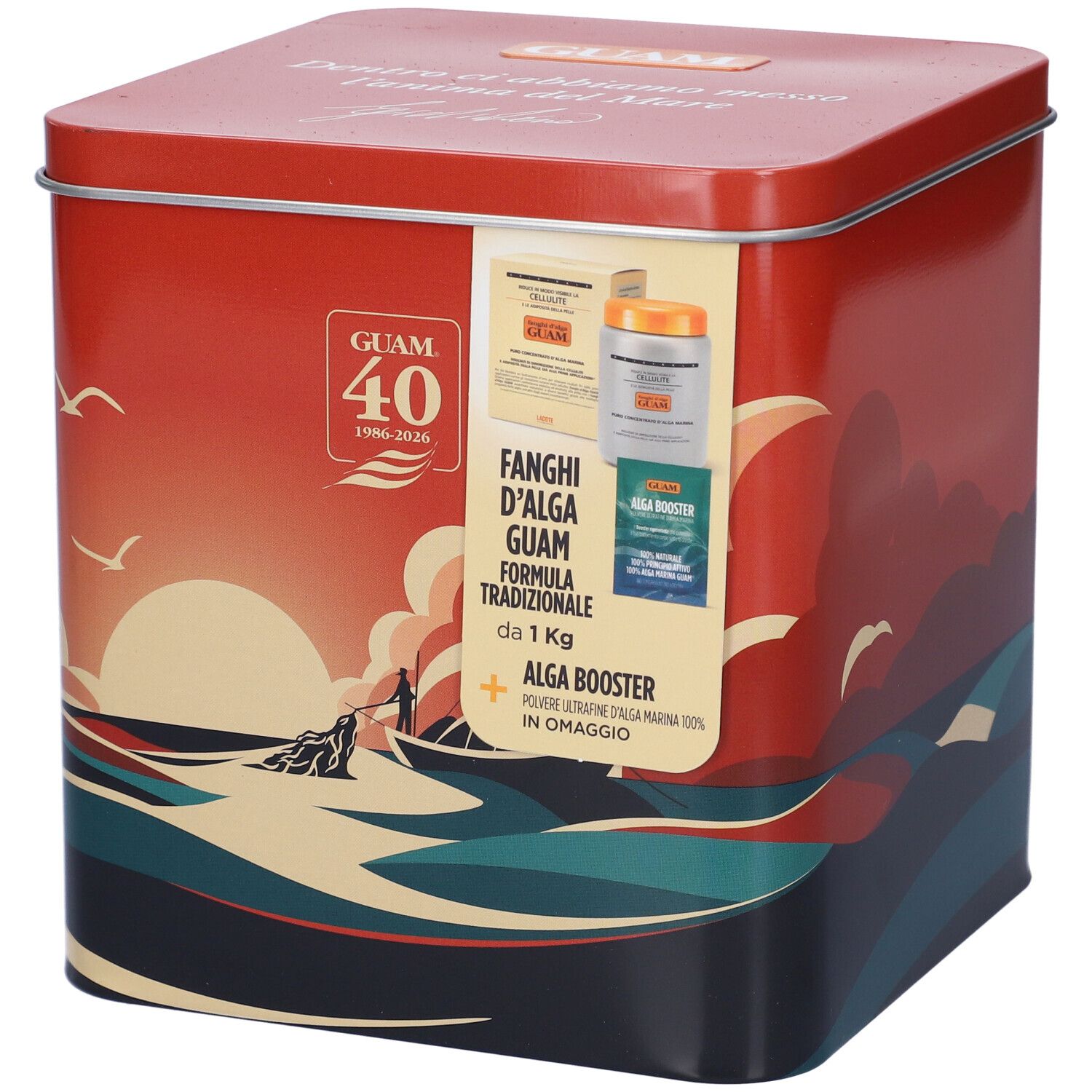 Guam Fanghi d'Alga Fir Formula Tradizionale + Alga Booster Polvere Ultrafine + Latta Rossa Omaggio