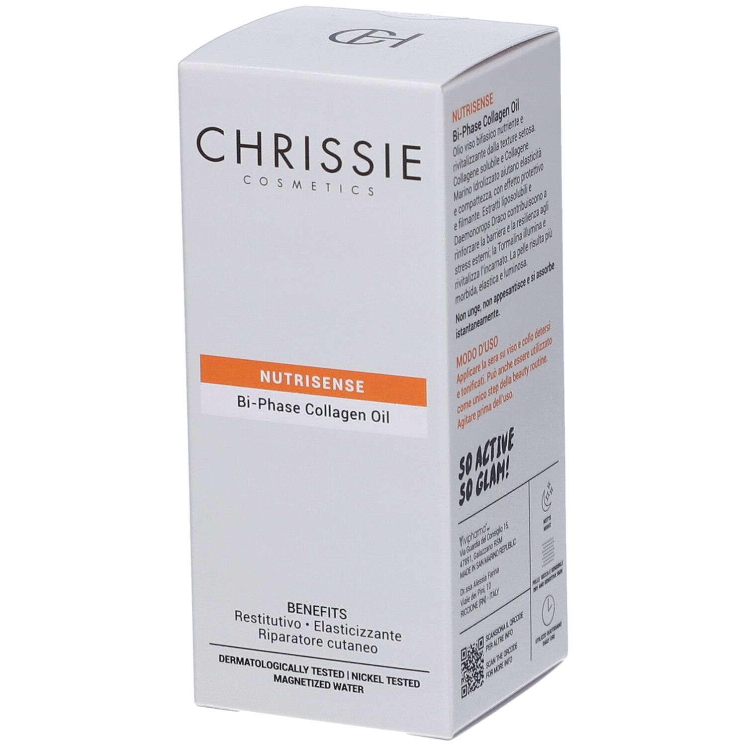 Chrissie Cosmetics Olio Viso Bifasico Nutrisense Collagene