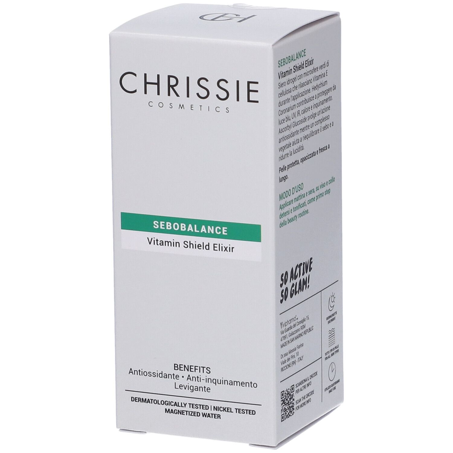 Chrissie Cosmetics Siero Viso Sebobalance Vitamin Shield Elixir