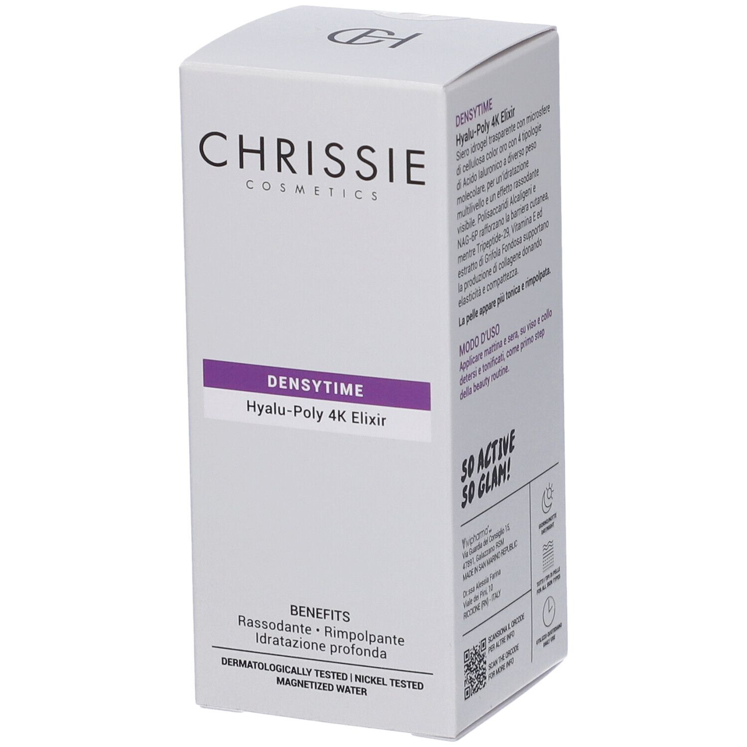 Chrissie Cosmetics Siero Viso Densytime Hyalu-Poly 4K Elixir
