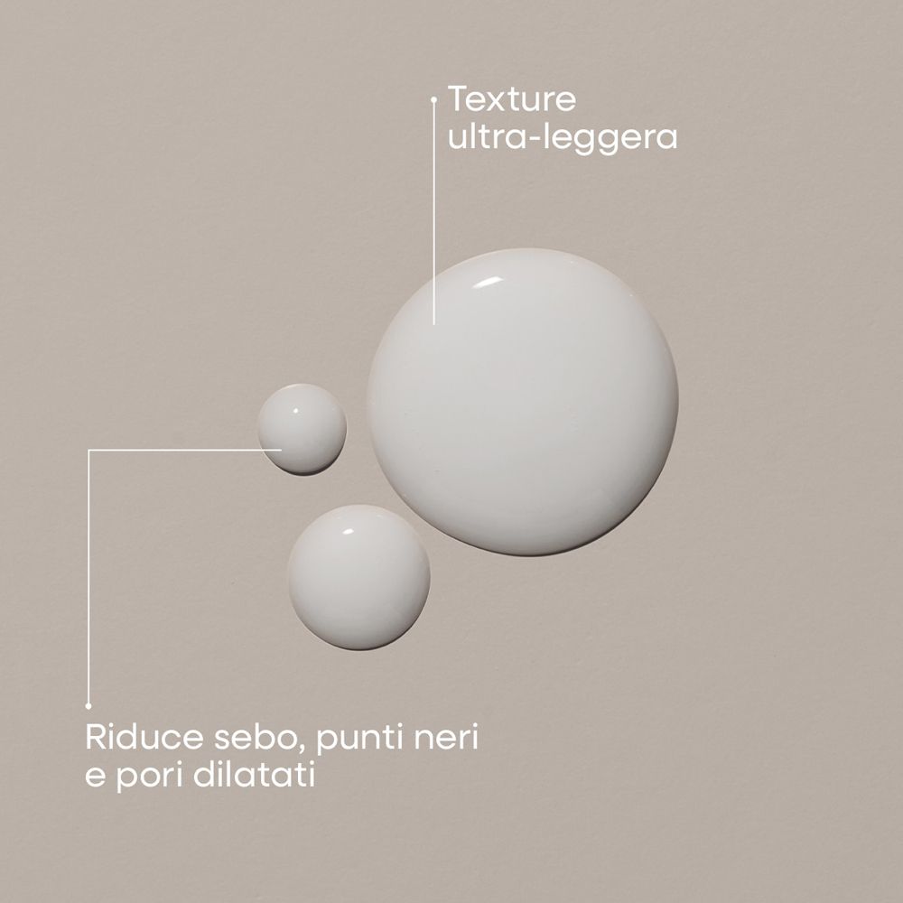 Texture OMIA Siero Viso Anti-Imperfezioni: gocce di siero. Texture ultra-leggera, riduce sebo e punti neri.