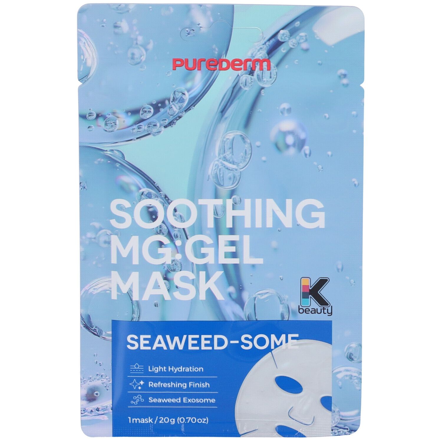 Purederm Soothing Mg Gel Mask Maschera Viso Lenitiva Con Complesso Di Alghe