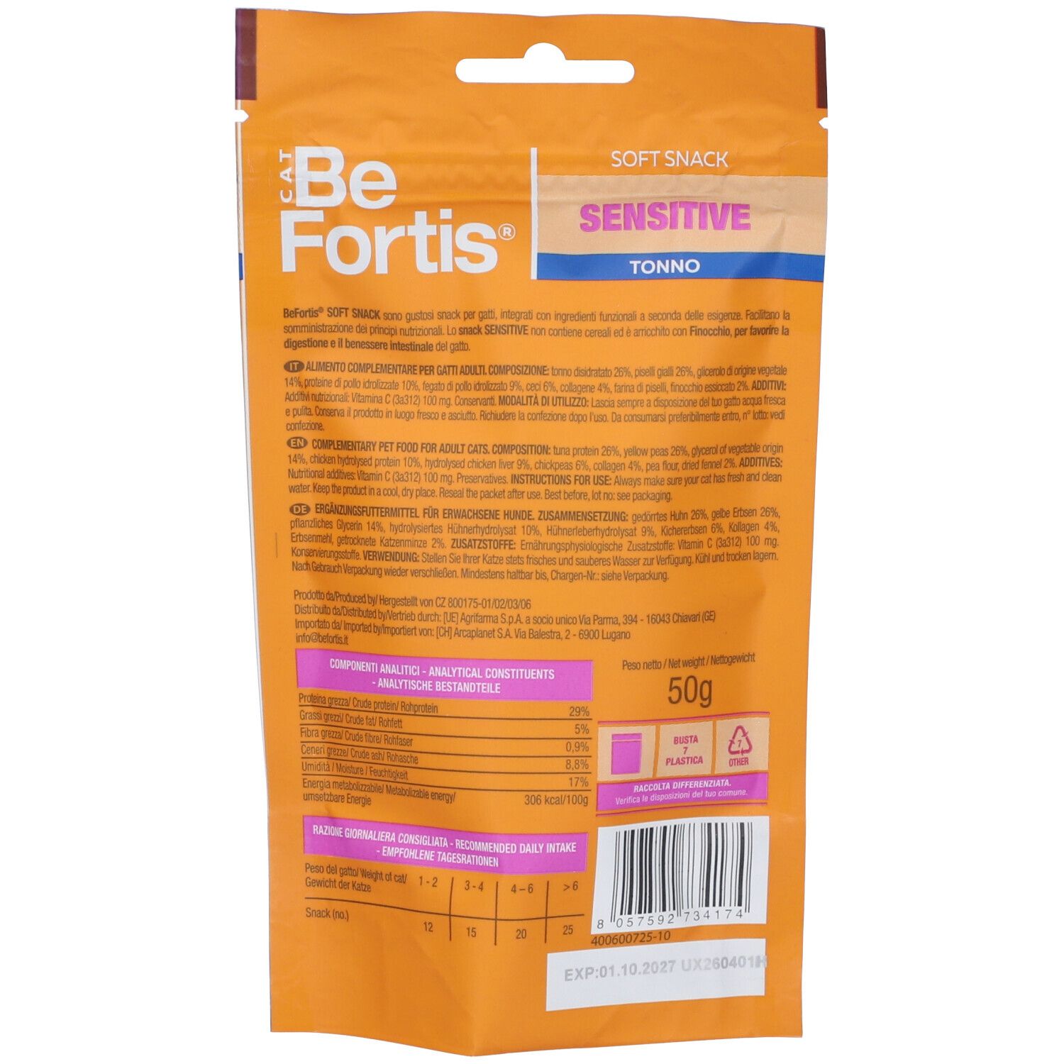 Arcaplanet Petz Health Befortis Cat Snack Soft Sensitive