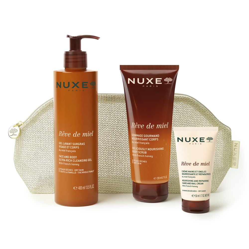 Cm_main_brand_2614 Nuxe Reve De Miel Gel Doccia Ultra Ricco+ Scrub Corpo + Crema Mani Pochette Omaggio 1 Pz Set