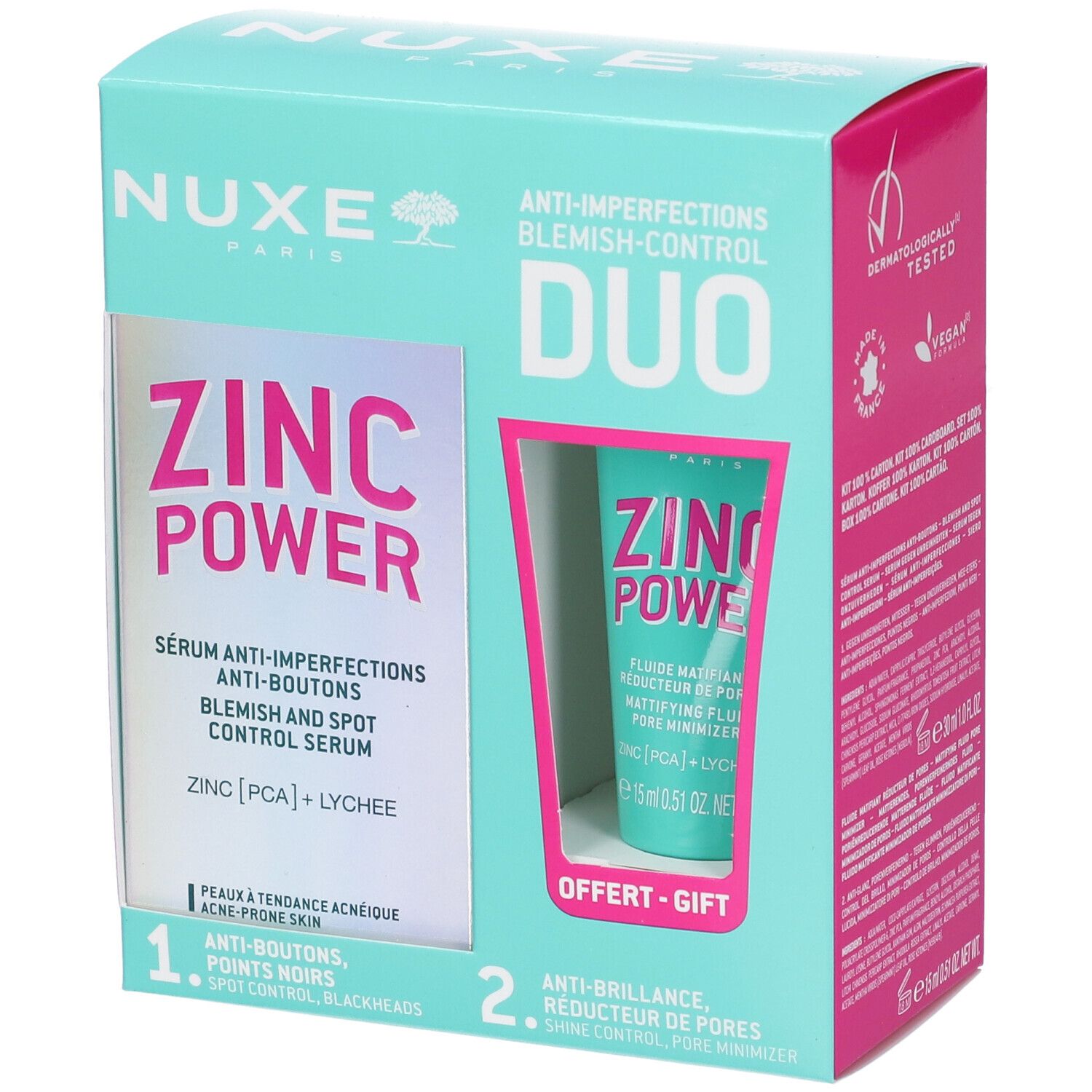 Laboratoire Nuxe Italia Srl Nuxe Zinc Power Siero + Fluido In Omaggio 1 Pz Set