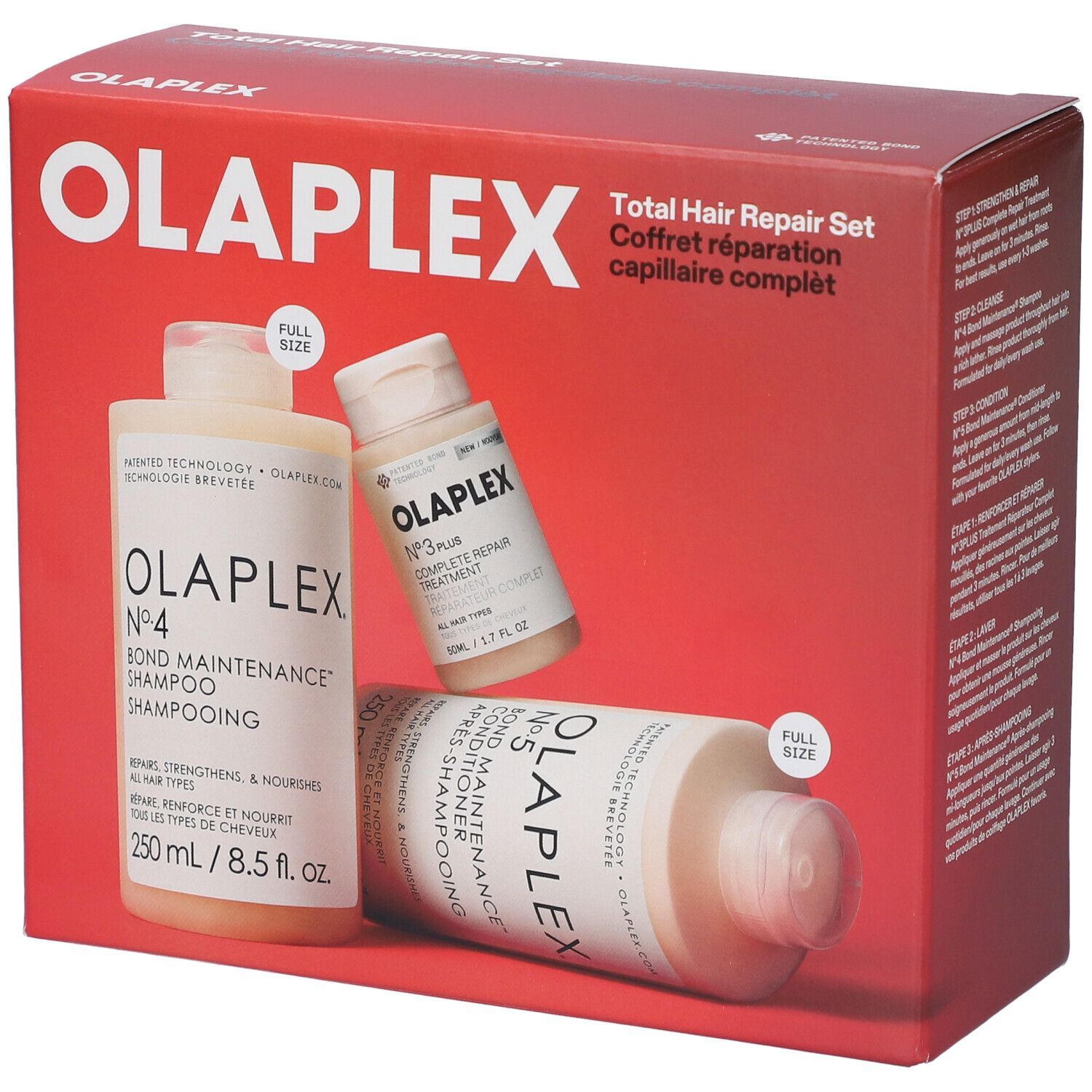 Olaplex Total Hair Repair Set 1 N3 Plus Complete Repair Treatment + N4 Bond Maintenance Shampoo + N5 Bond Maintenance Conditioner